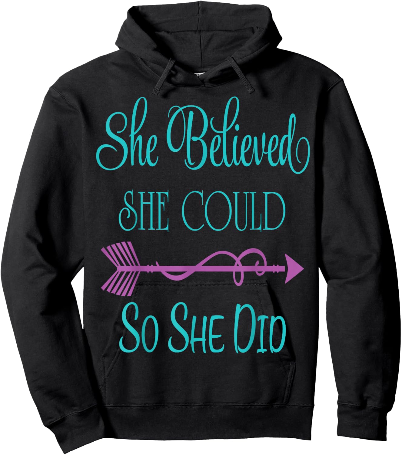 She Believed She Could so She Did Hoodie - Hoodie | Black
