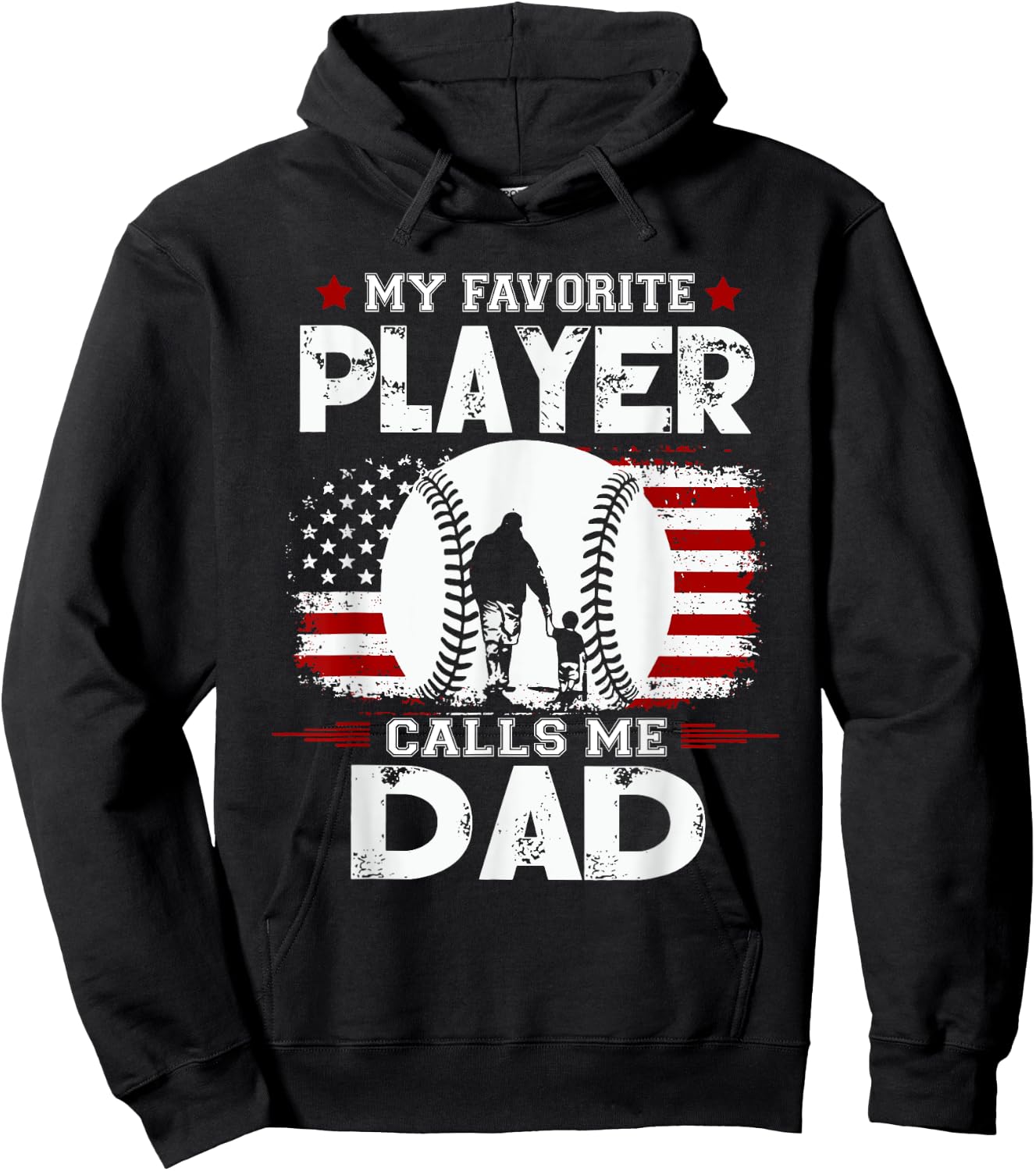 My Favorite Baseball Player Calls Me Dad Hoodie - Hoodie | Black