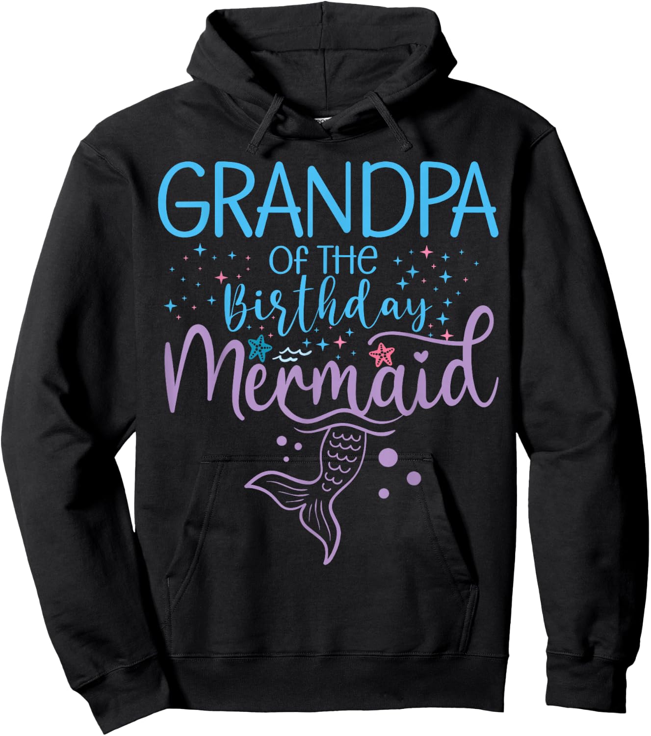 Grandpa Of The Birthday Mermaid Matching Family Party Hoodie - Hoodie | Black