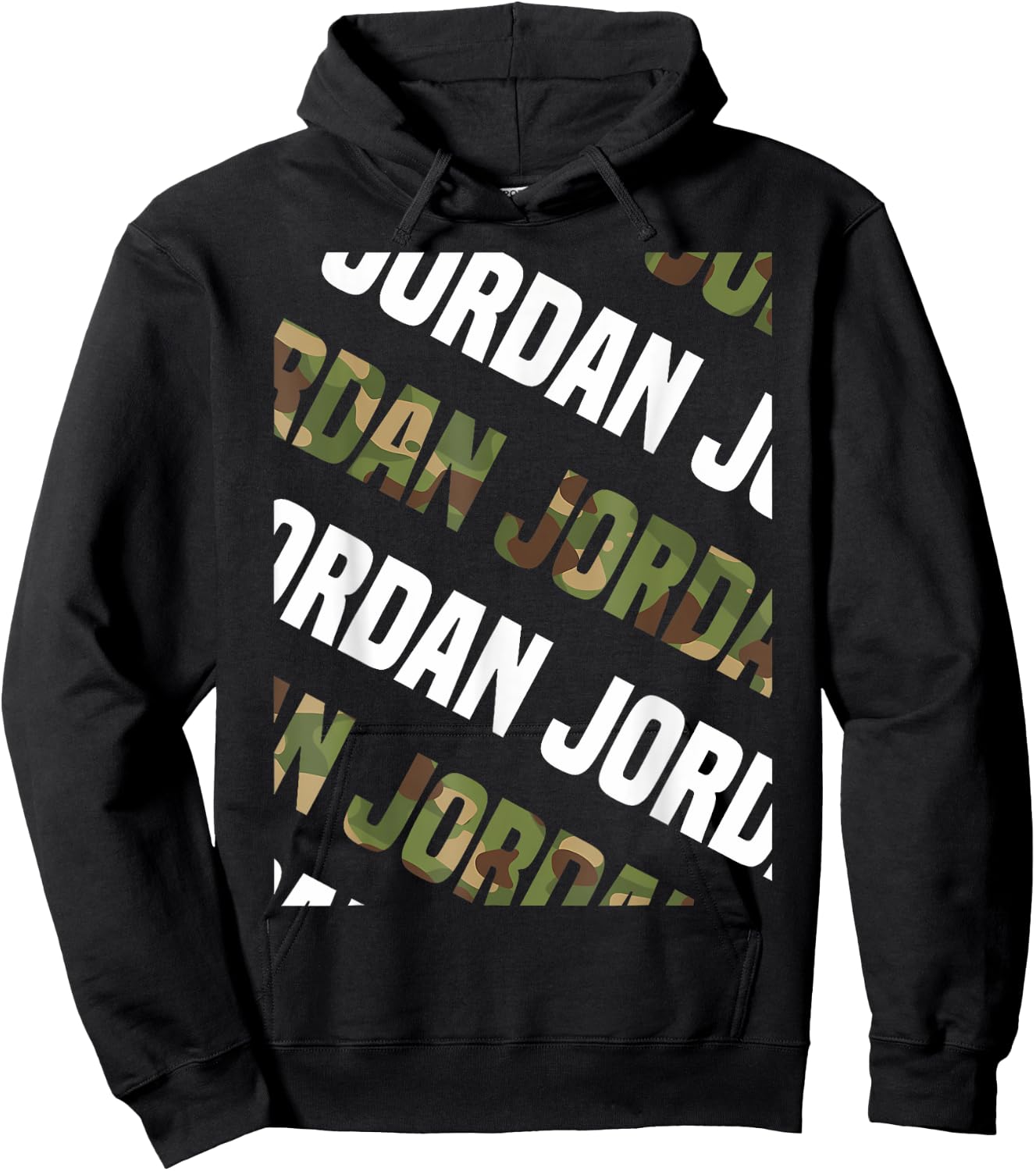 Diagonal Jordan Pattern Design Gift Green Camouflage Hoodie - Hoodie | Black