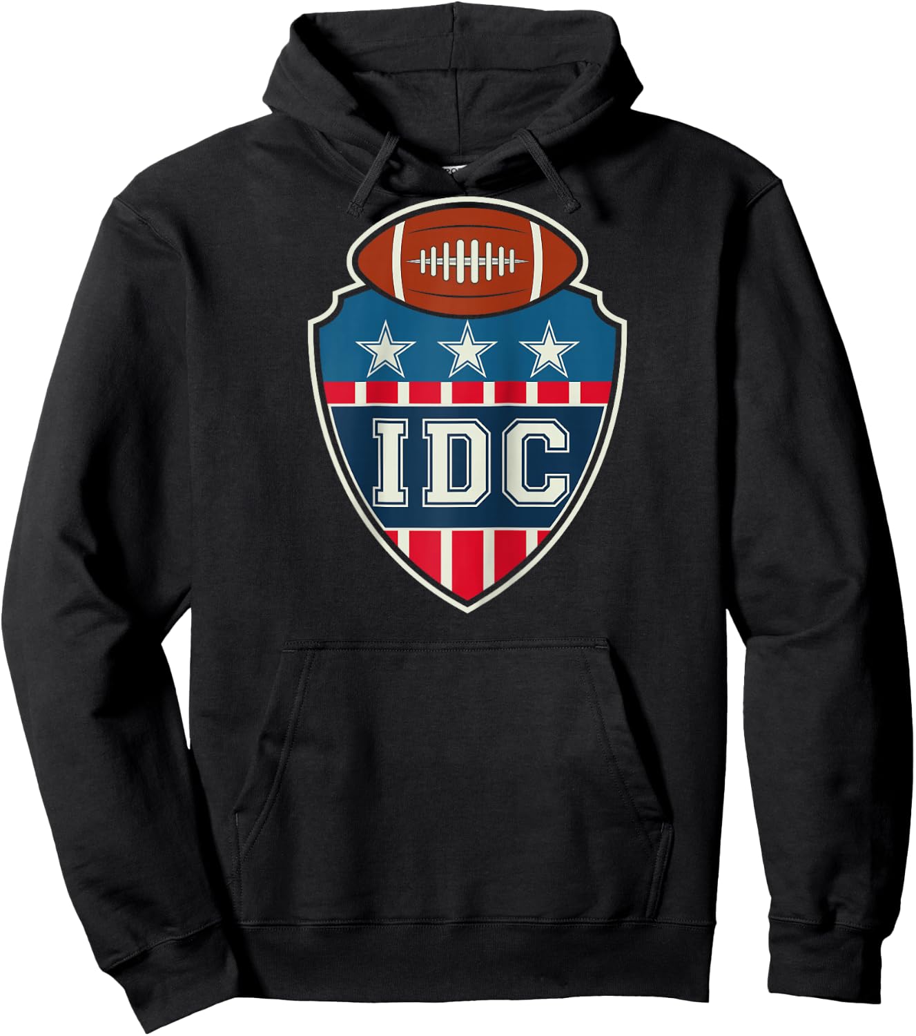 IDC American Football Lover Retro Raglan Baseball Hoodie - Hoodie | Black