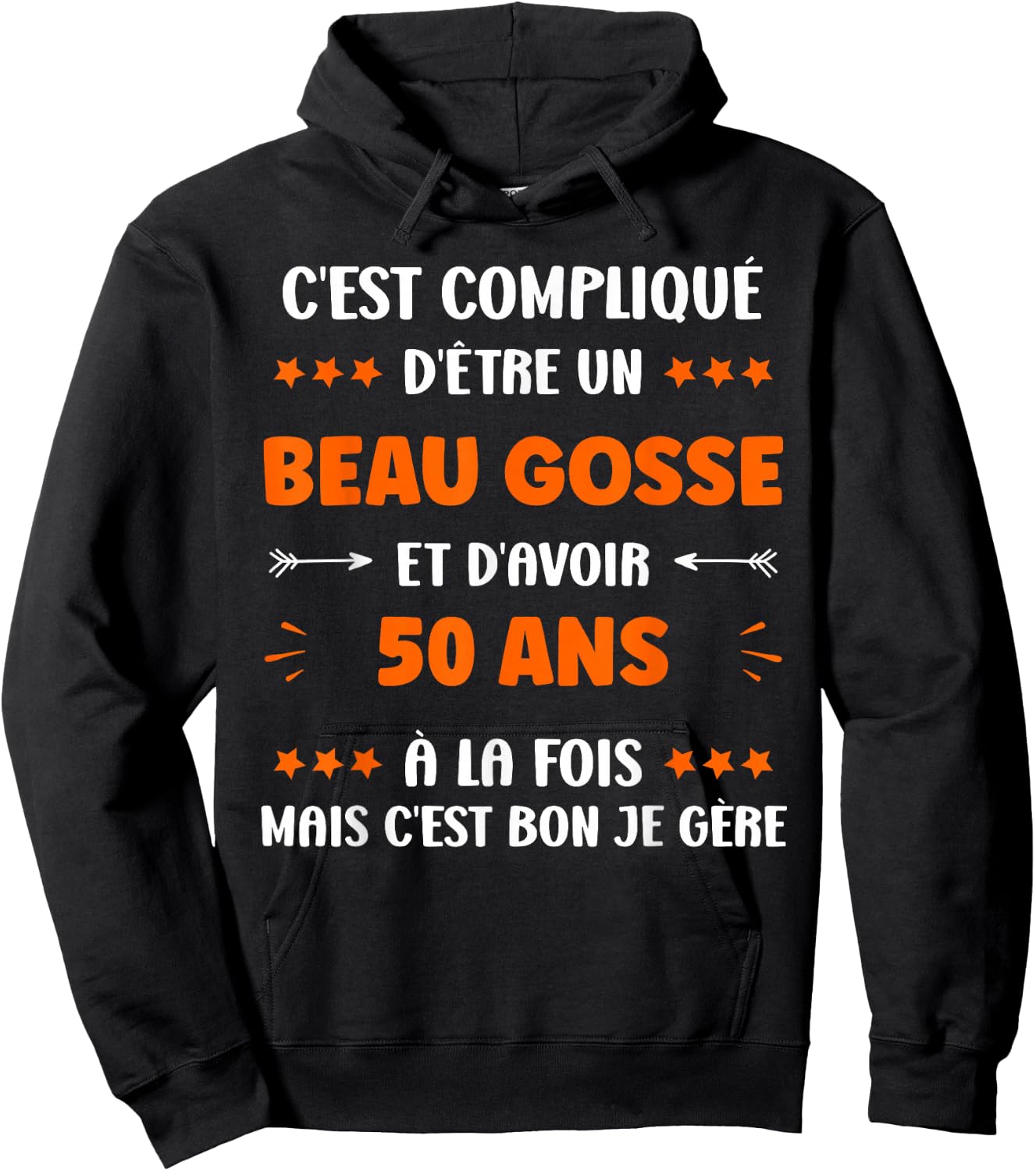 Humour Man Birthday 50 years Handsome kid 50 years , Black, S Hoodie - Hoodie | Black
