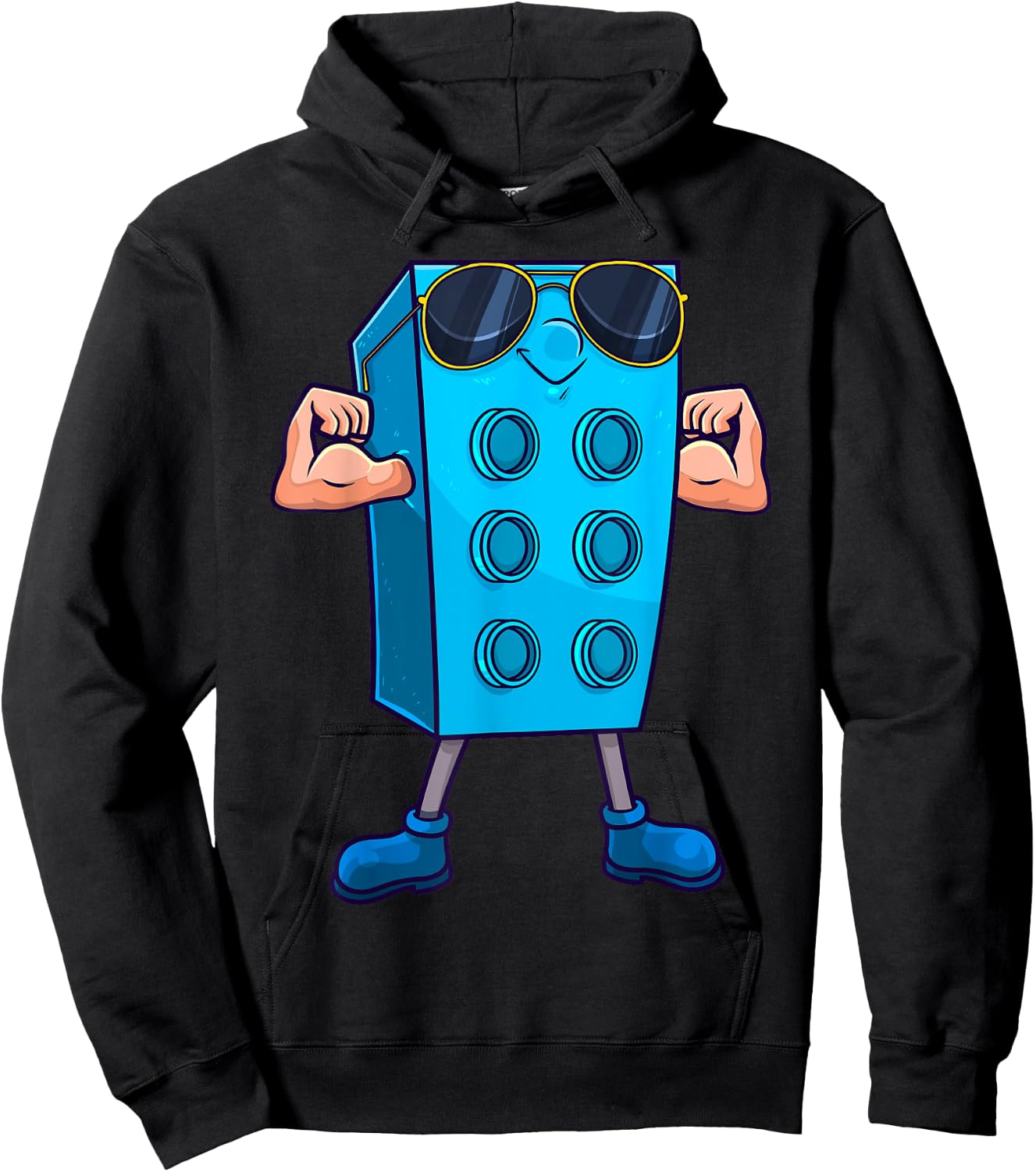 Brick Builder Master Building Blocks Birthday Funny Kids Boy Hoodie - Hoodie | Black