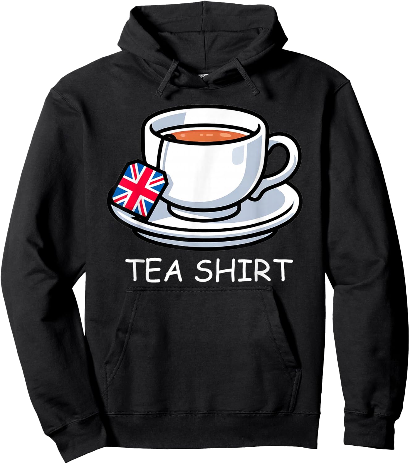 I Love English Tea Funny Memories Union Jack , Black, S Hoodie - Hoodie | Black