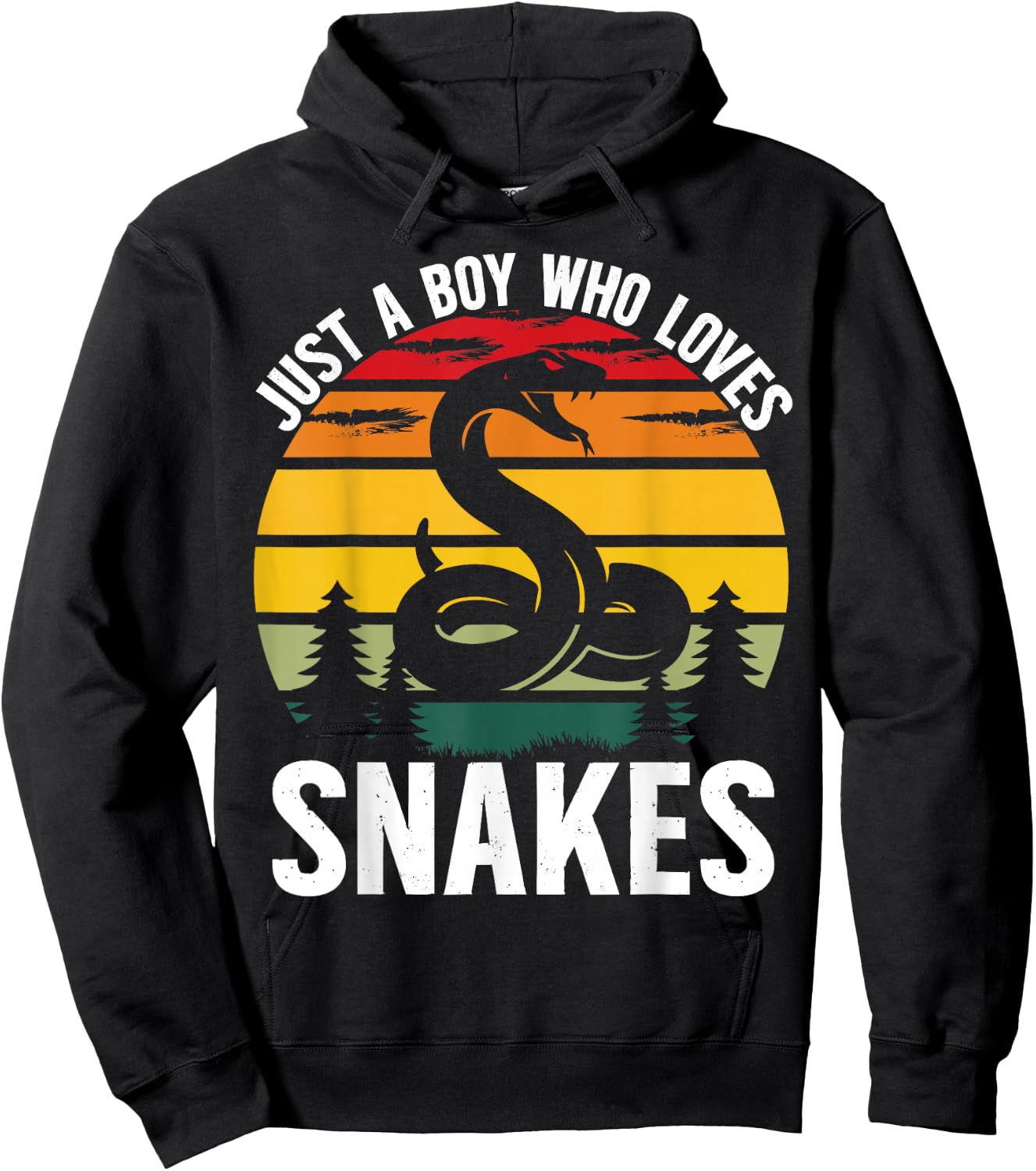 Just a Boy Who Loves Snakes Vintage Snake Lover Boys Kids Hoodie - Hoodie | Black