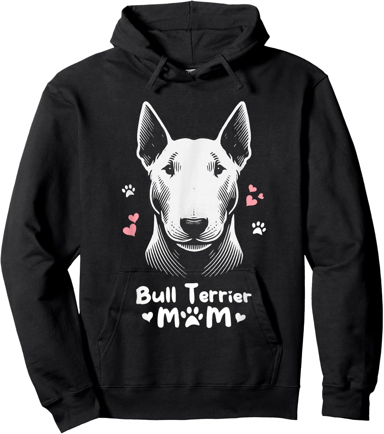 Bull Terrier Mom , Black, S Hoodie - Hoodie | Black