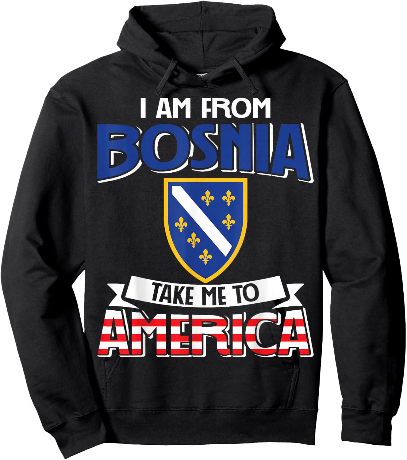 I am from Bosnia take me to America - Bosnien Herzegowina Hoodie - Hoodie | Black