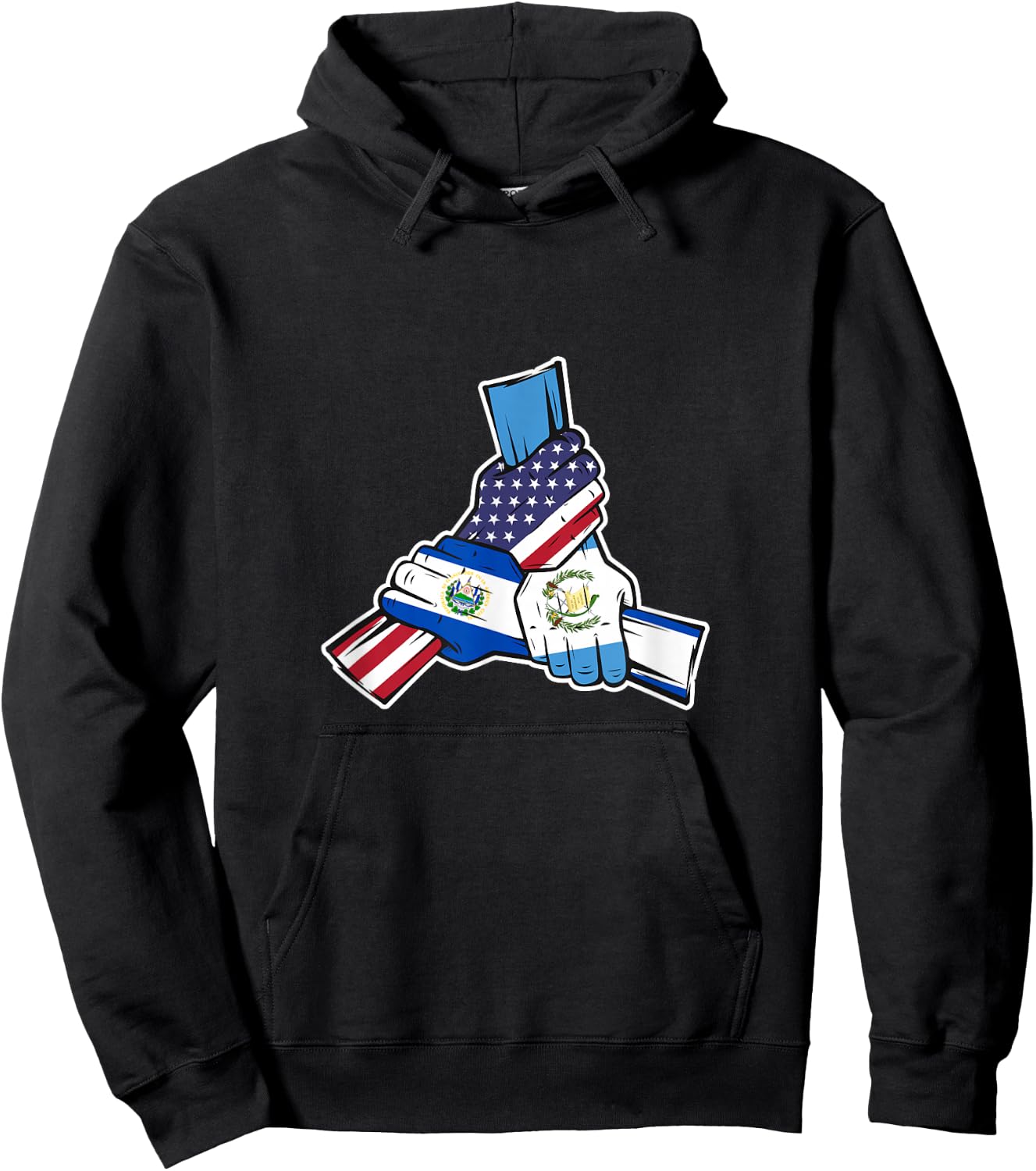 Guatemala El Salvador and the US holding hands Hoodie - Hoodie | Black