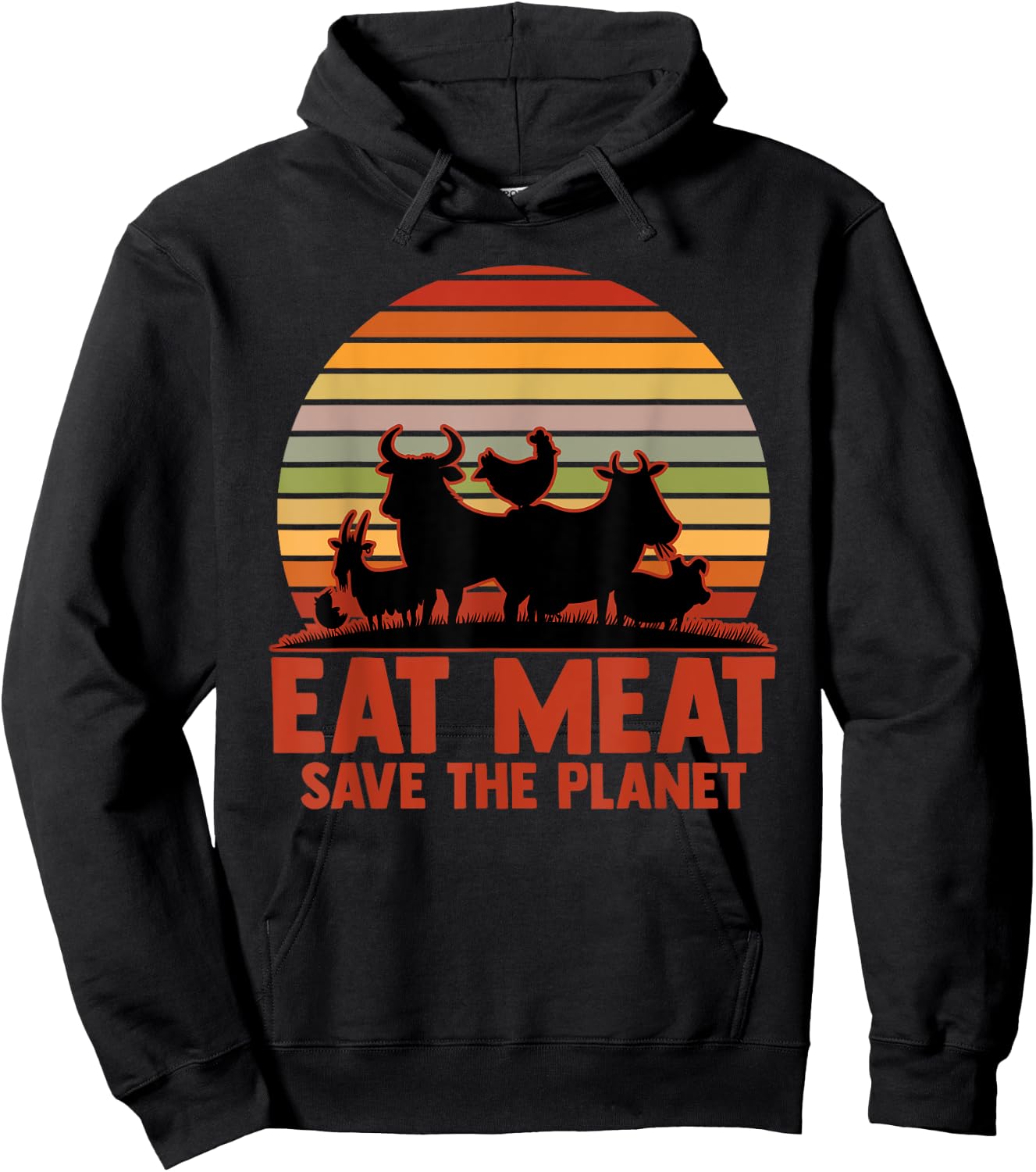 Eat Meat Save The Planet Meat Eater Grill Master Food Hoodie - Hoodie | Black