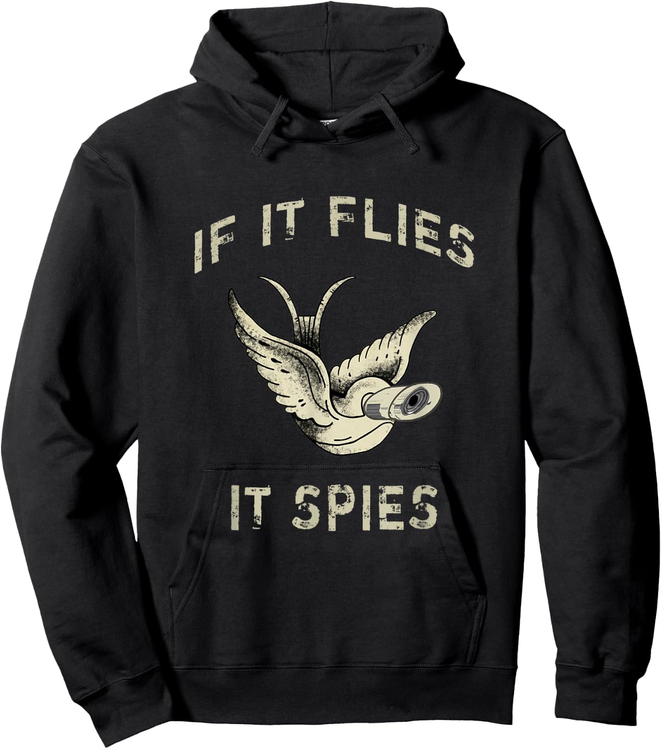 If It Flies It Spies Conspiracy Theory Birds Aren’t Real Hoodie - Hoodie | Black