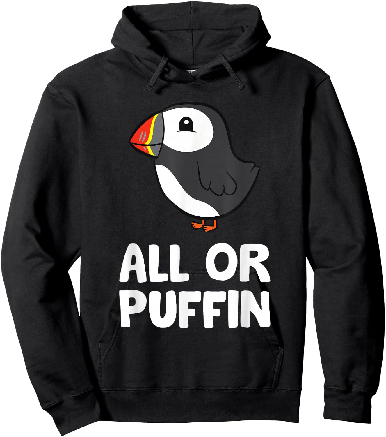 Funny puffin for anyone or puffin , black, s Hoodie - Hoodie | Black
