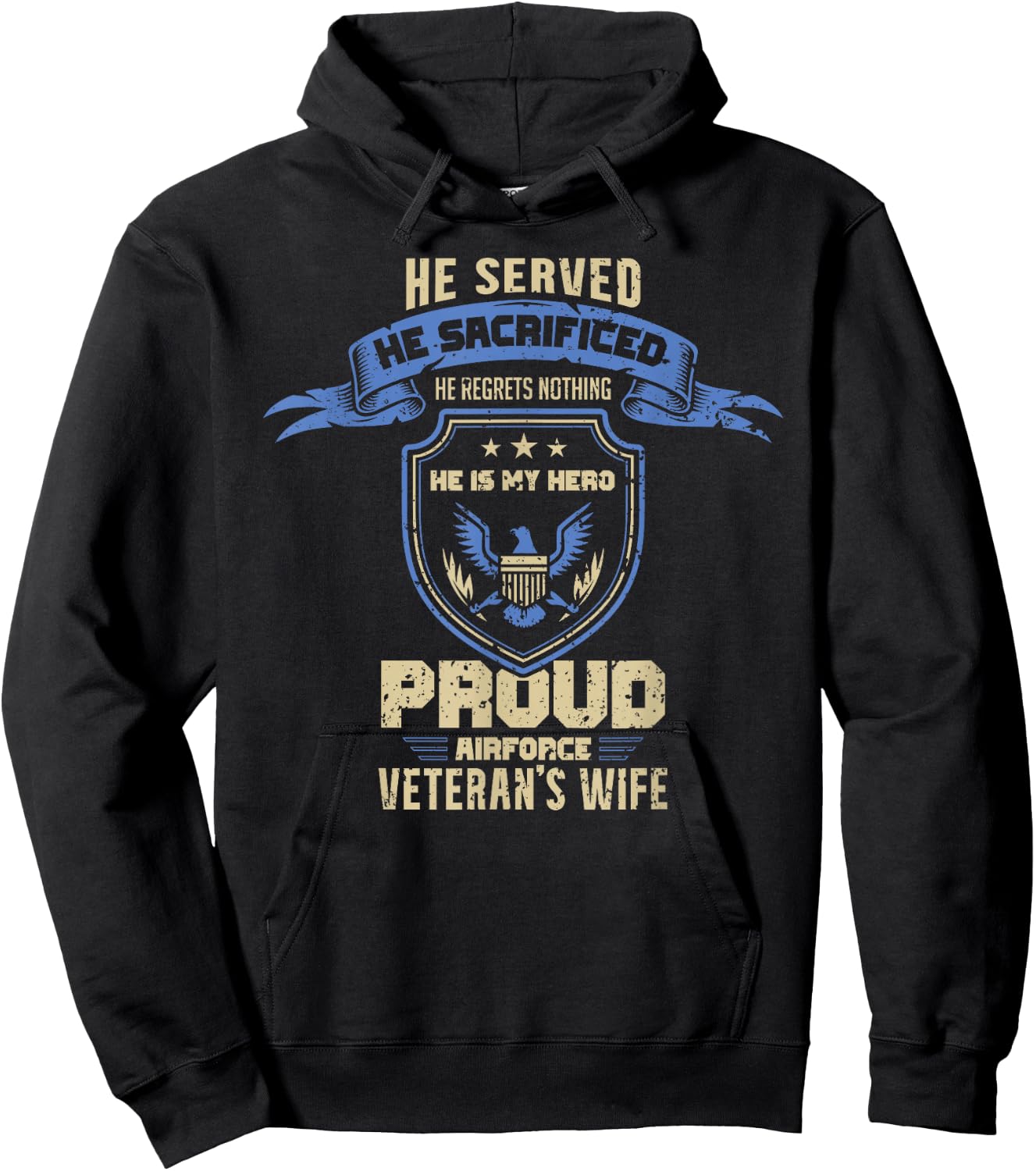 Air Force Veteran's Wife Hoodie - Hoodie | Black