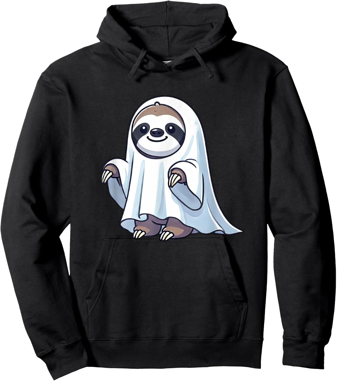Cute Halloween Sloth Ghost Cartoon Spooky Sloth Costume Hoodie - Hoodie | Black