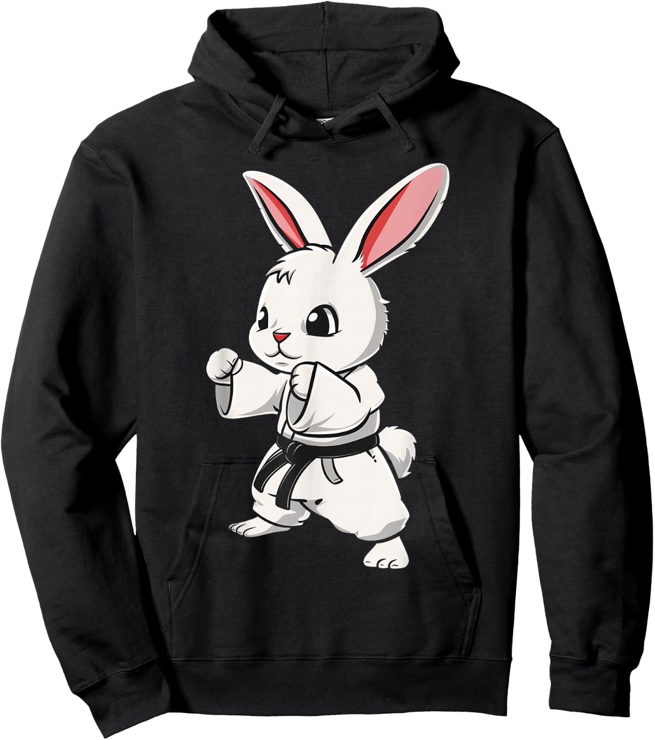 Karate Bunny Martial Arts Funny Cute Kawaii MMA Jiu Jitsu Hoodie - Hoodie | Black