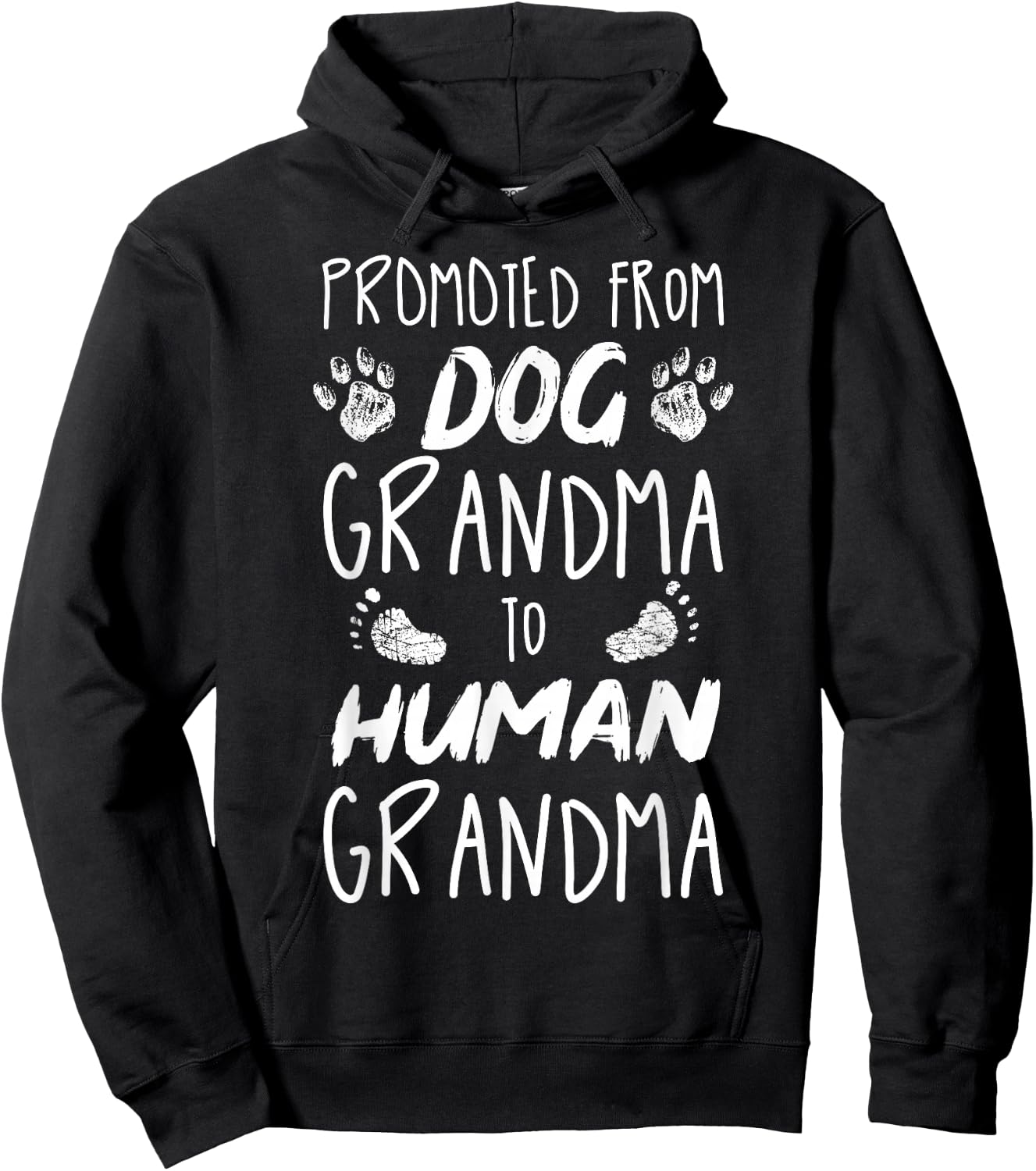 Promoted From Dog grandma To Human grandma Hoodie - Hoodie | Black