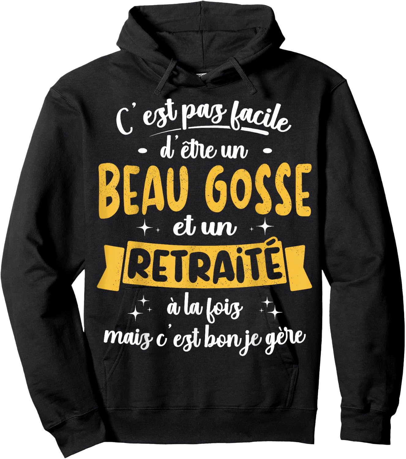 Retired Gift Humour Birthday Beau Gosse Retirement , Black, S Hoodie - Hoodie | Black