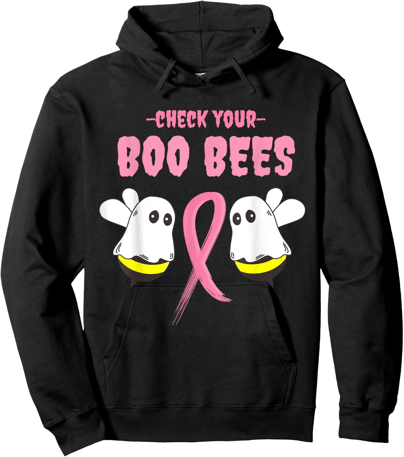 Check your boo bees, making strides against breast cancer Hoodie - Hoodie | Black