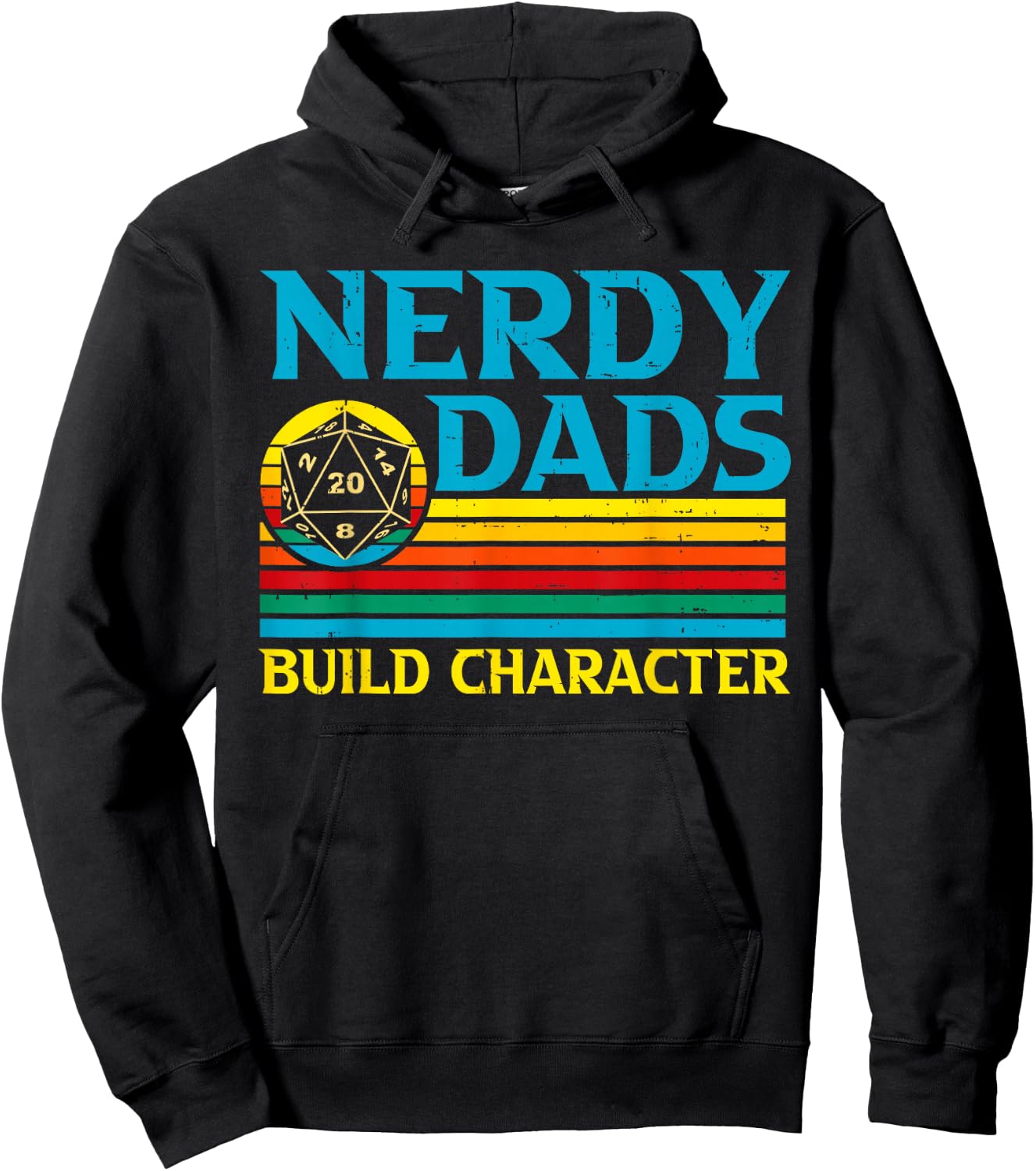 Funny Nerdy Dads Gaming Tabletop Gamer Fantasy Father's Day Hoodie - Hoodie | Black