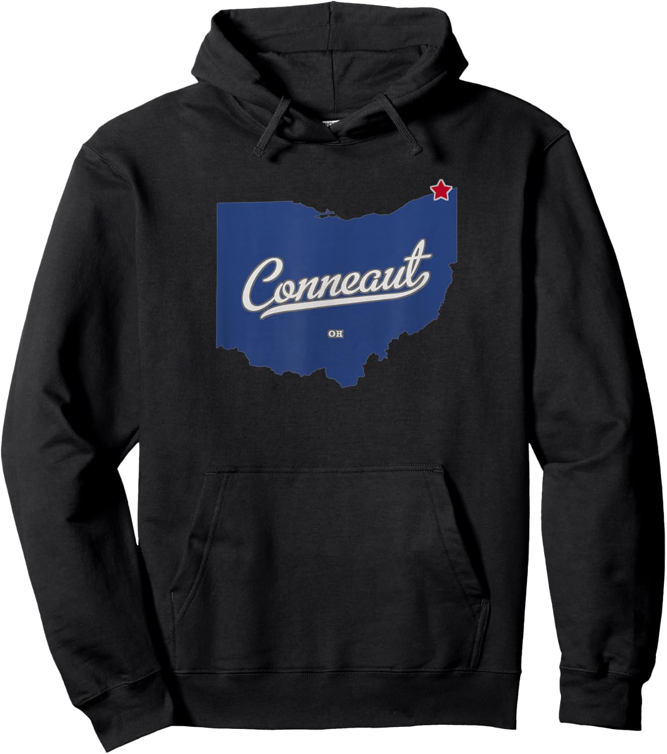 Conneaut Ohio OH Map Hoodie - Hoodie | Black