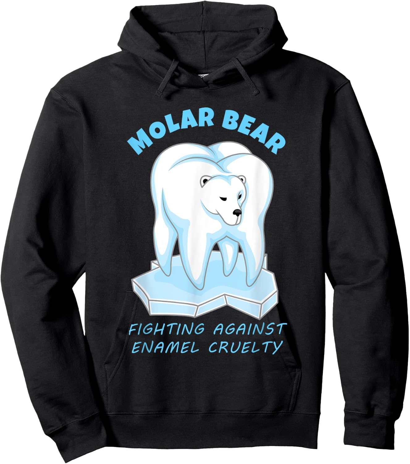 Molar Bear - Funny Dental Polar Bear Pun Hoodie - Hoodie | Black