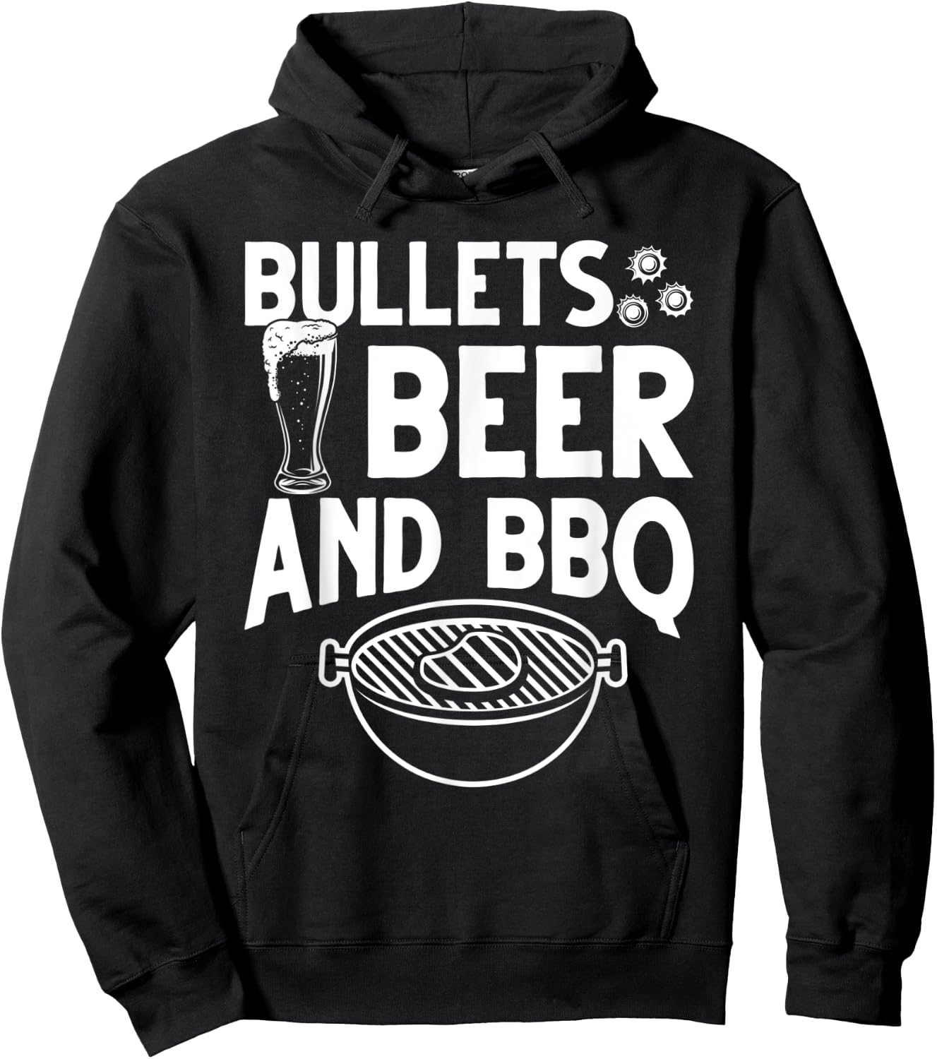 Bullets Beer And BBQ Hoodie - Hoodie | Black