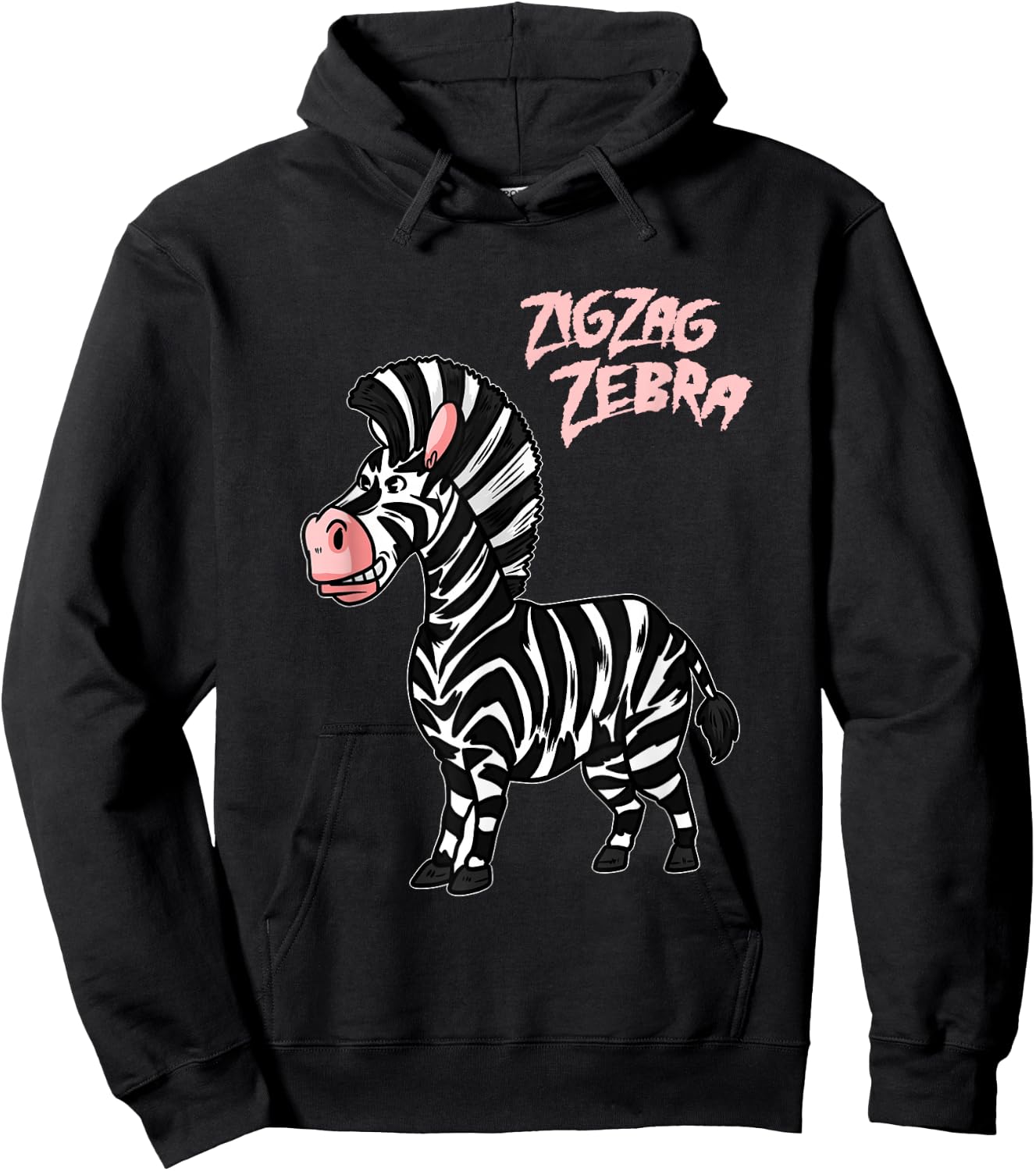 Zig Zag Zebra Hoodie - Hoodie | Black