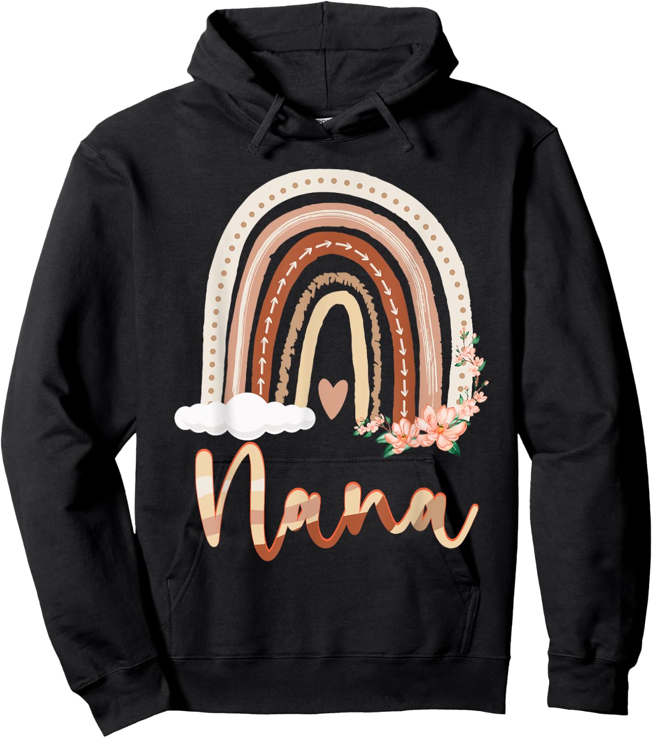 Nana Boho Rainbow Grandma From Grandkids Mother's Day Hoodie - Hoodie | Black