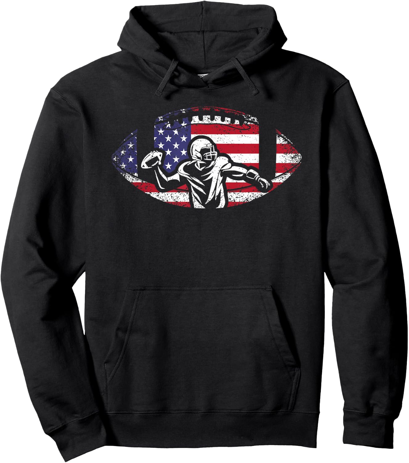 American Football Sport Football Player Vintage , black Hoodie - Hoodie | Black