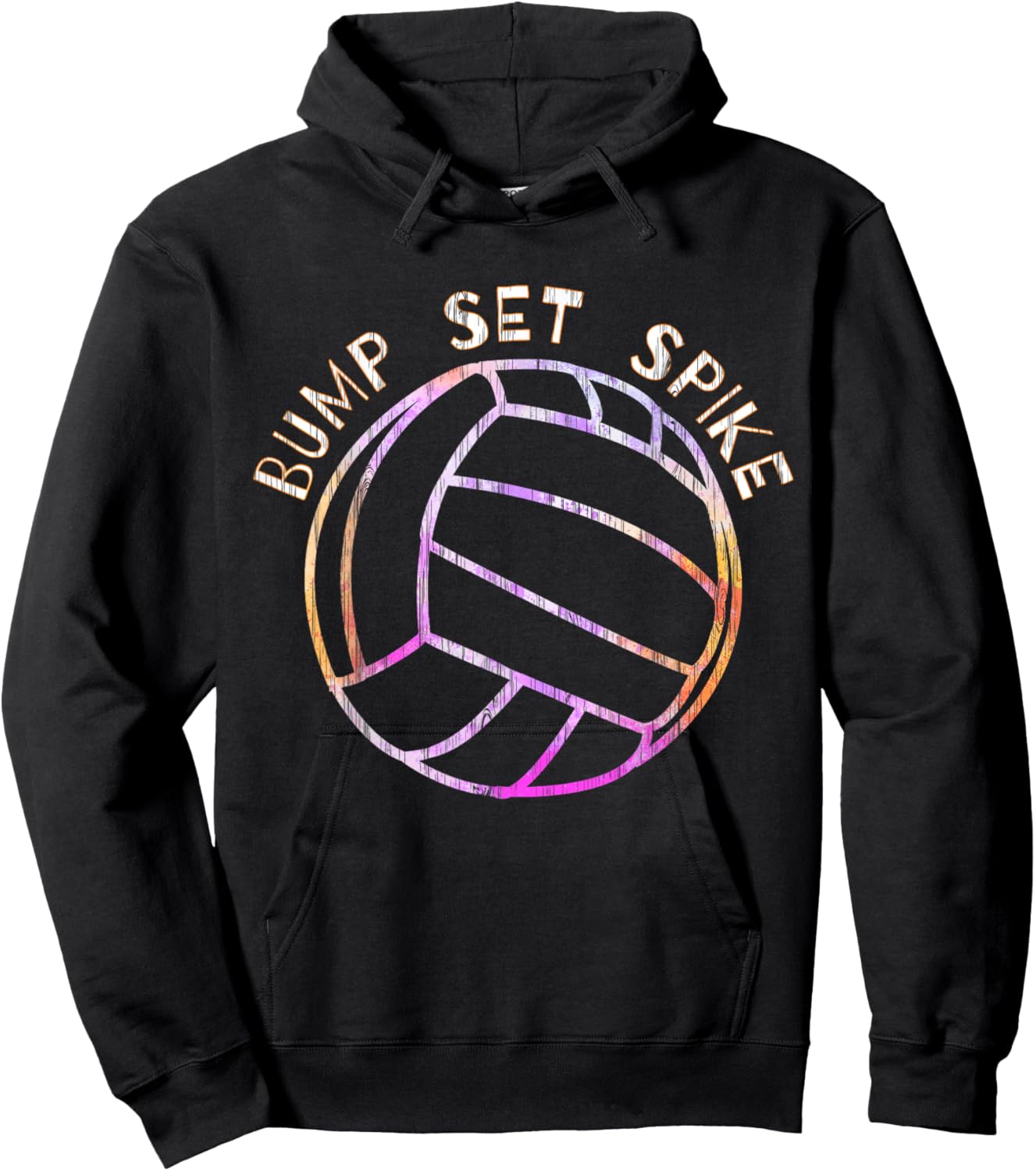 Girls Volleyball Shirt with Colorful V-Ball Hoodie - Hoodie | Black