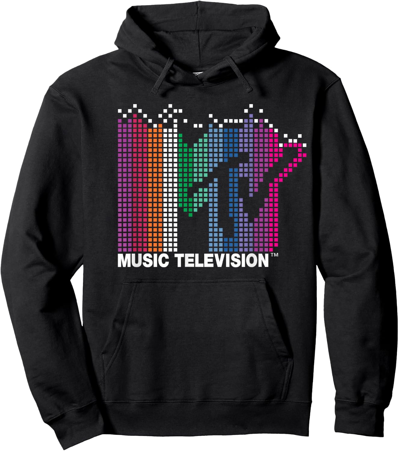 MTV - Rainbow Pixel Logo Hoodie - Hoodie | Black