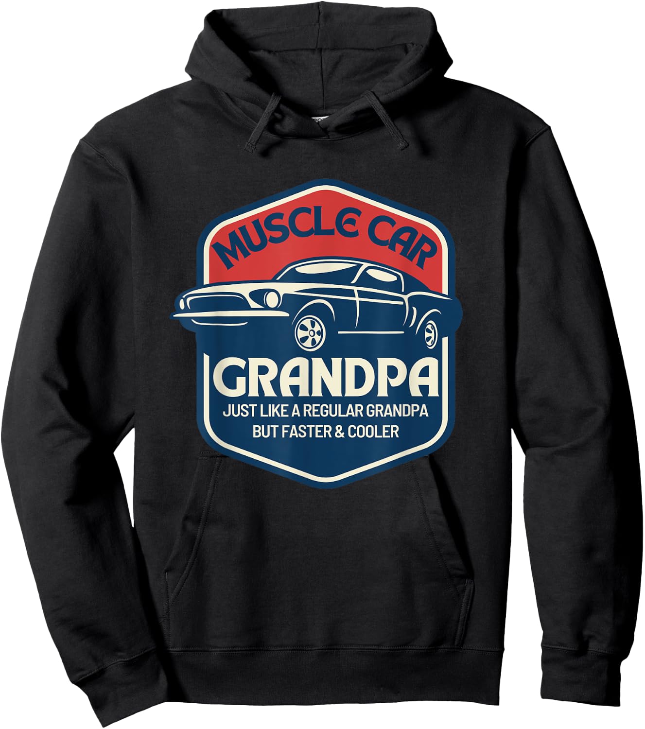 Muscle Car Grandpa Old Guys Vintage Car Lover Hoodie - Hoodie | Black