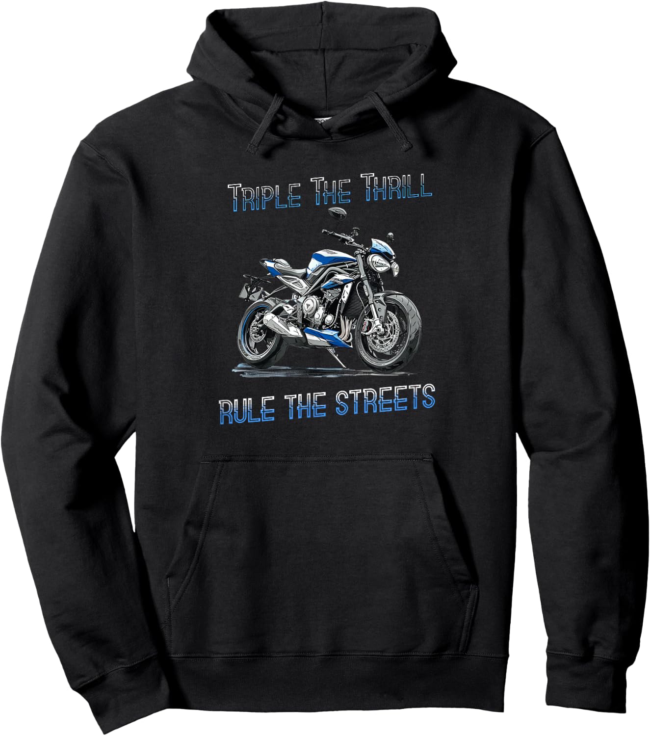 Dreifacher Nervenkitzel, beherrsche das Straßenmotorrad Hoodie - Hoodie | Black