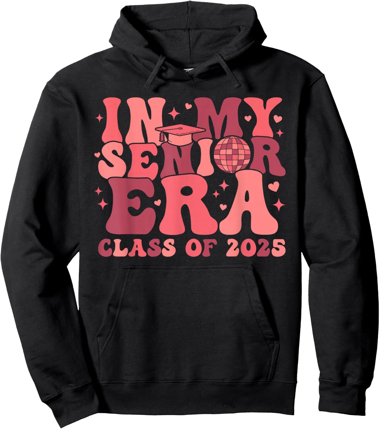 In My Senior Era Class of 2025 Groovy Senior 2025 Graduation Hoodie - Hoodie | Black