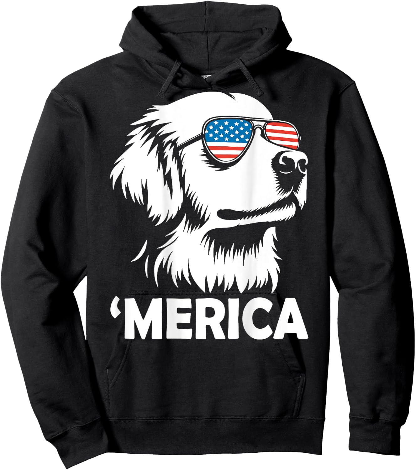 Golden Retriever 4th of July Merica Hoodie - Hoodie | Black