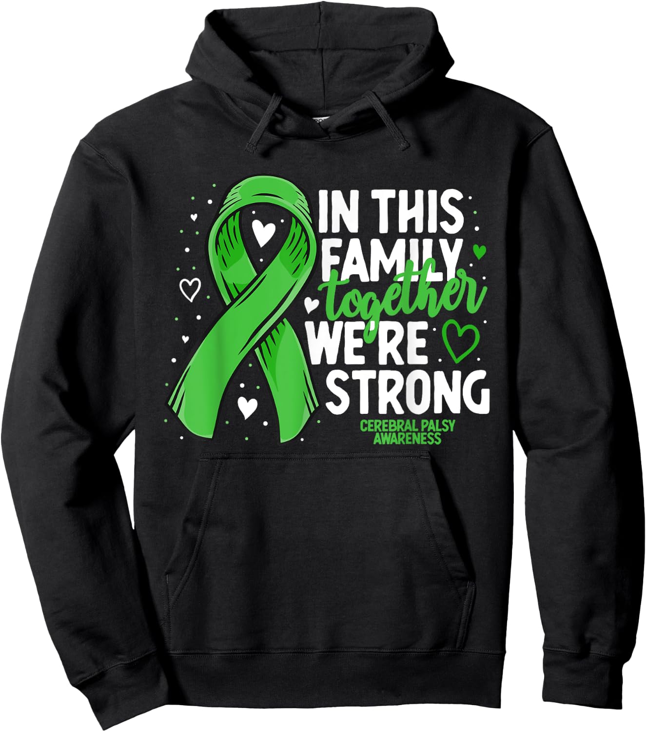 Cerebral Palsy Support Family Cerebral Palsy Awareness Hoodie - Hoodie | Black