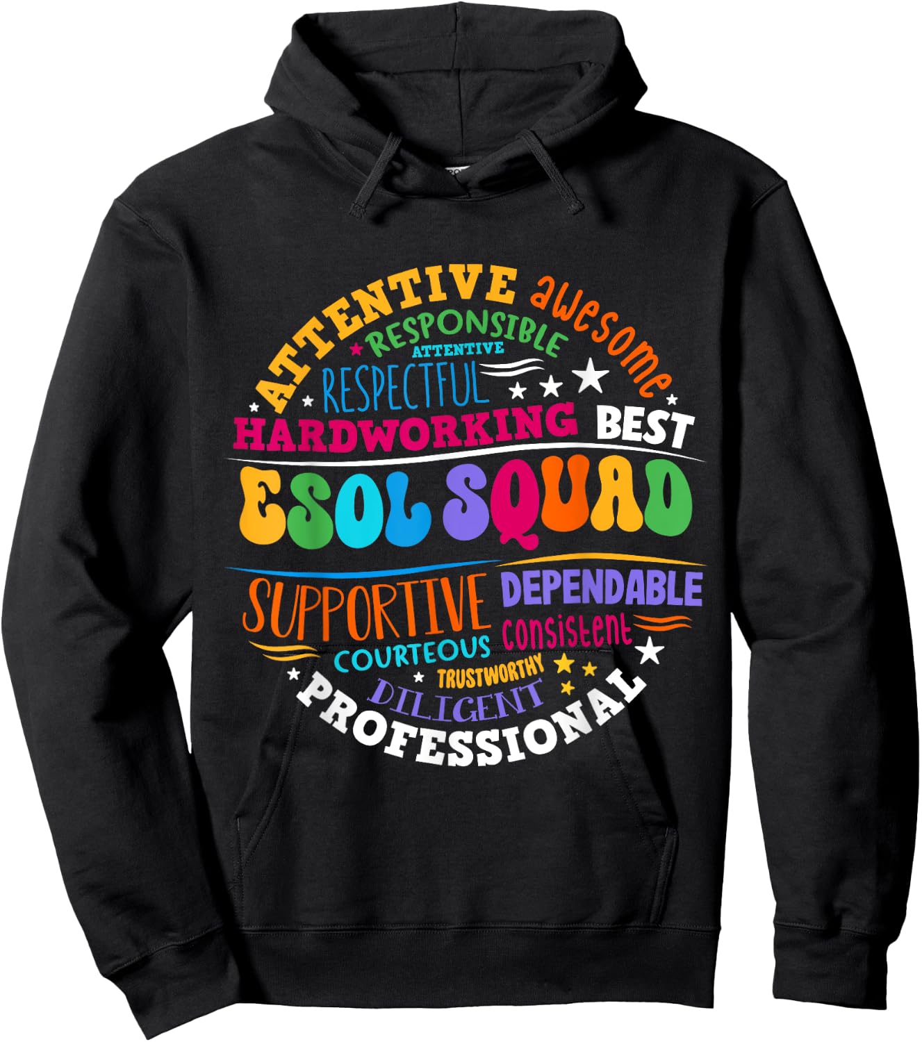 ESOL Squad Teachers and Students Team Back To School Hoodie - Hoodie | Black