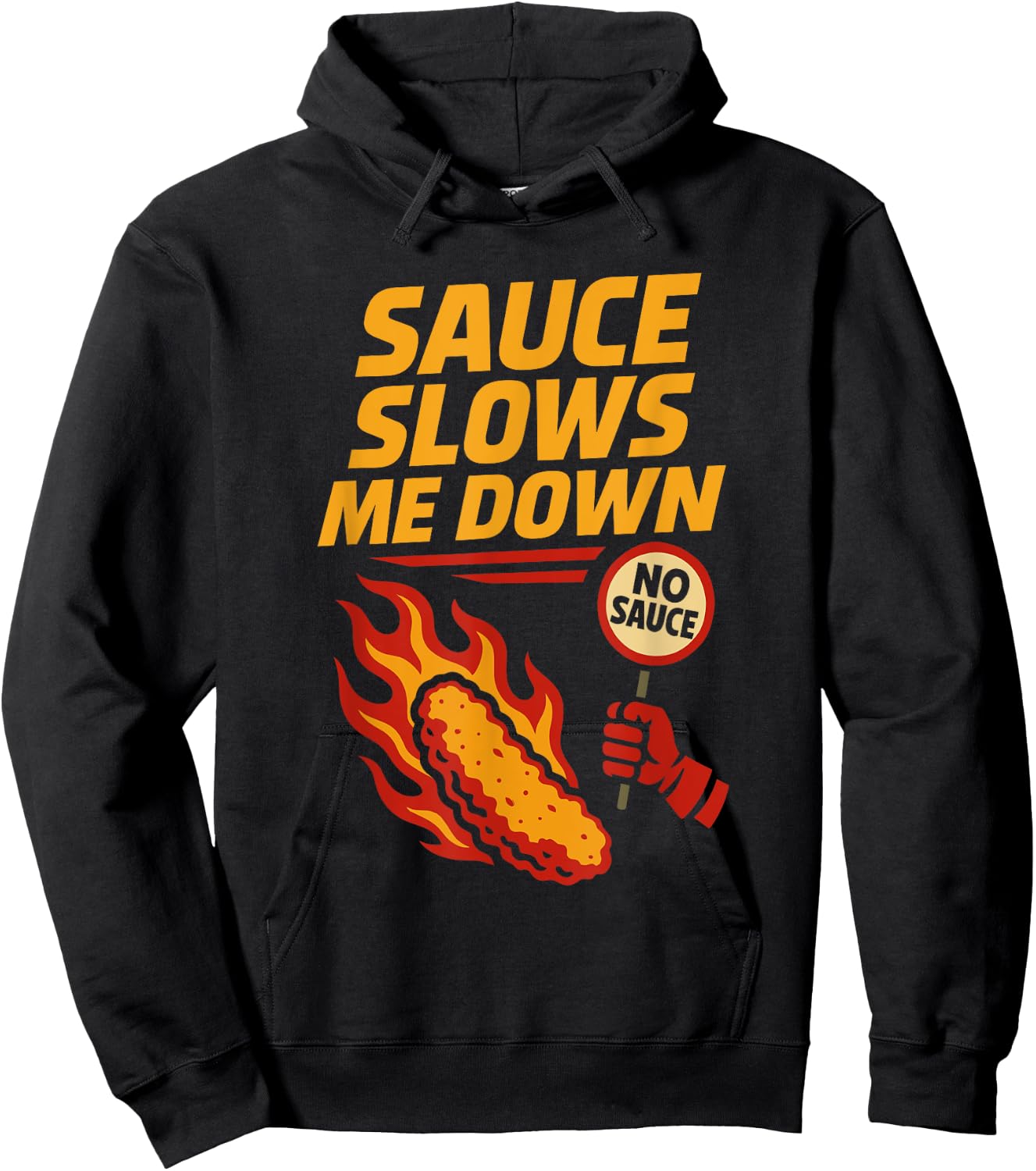 Funny Chicken Tender Food Humor Picky Eater No Sauce Gamer Hoodie - Hoodie | Black