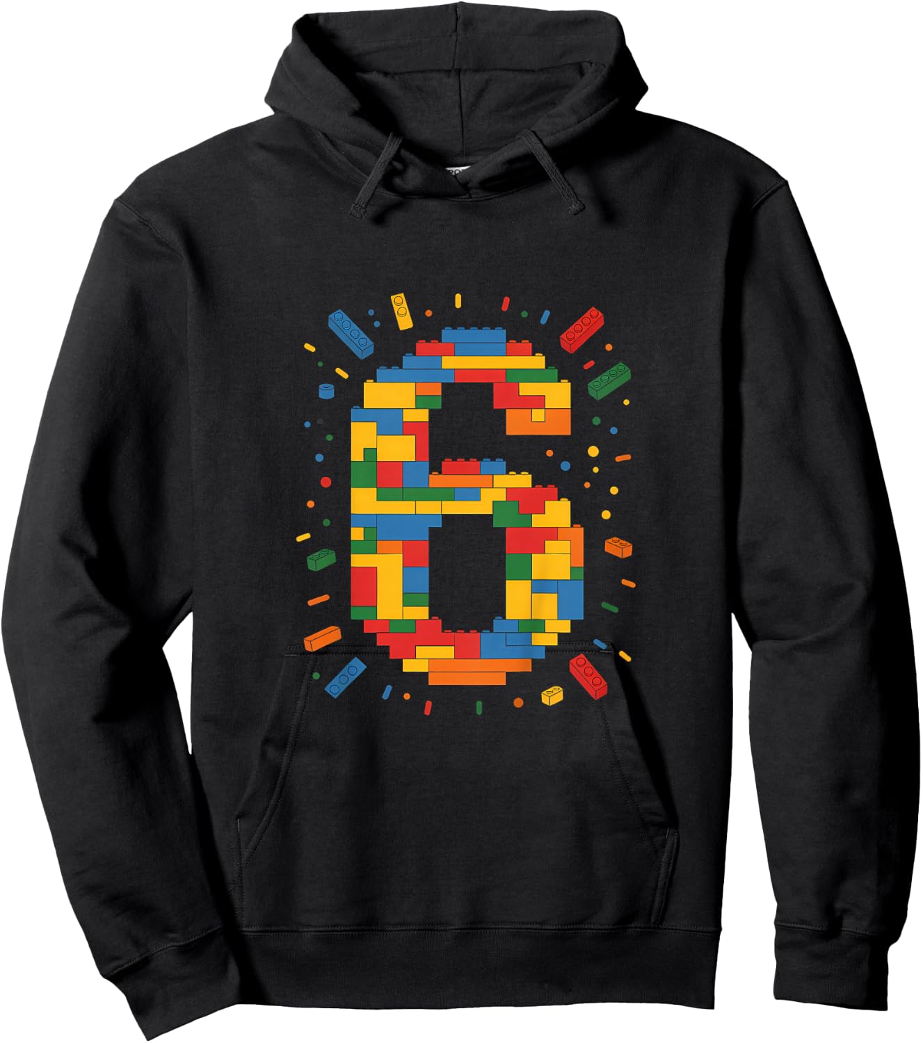 Ich Bin 6 Bausteine Geburtstag Klemmbausteine 6. Geburtstag Hoodie - Hoodie | Black