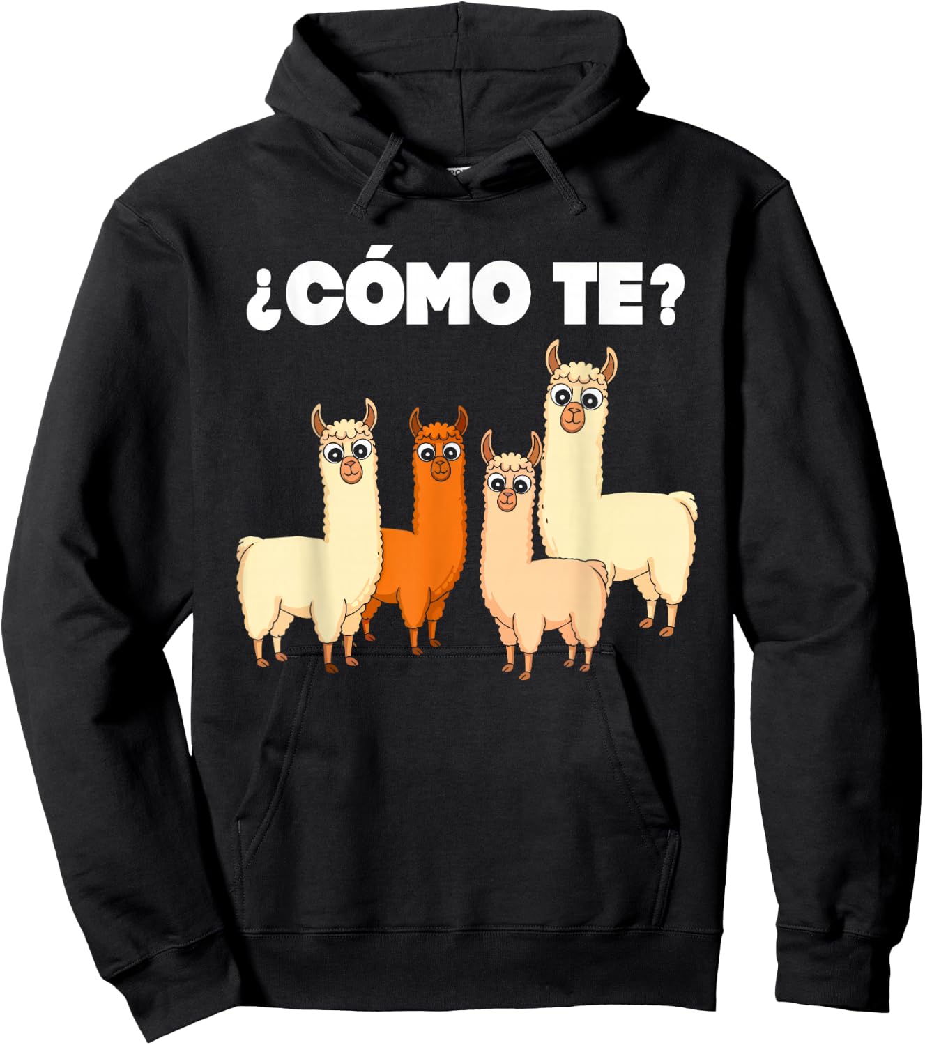 Funny Spanish , Como Te Llama, Llama Hoodie - Hoodie | Black