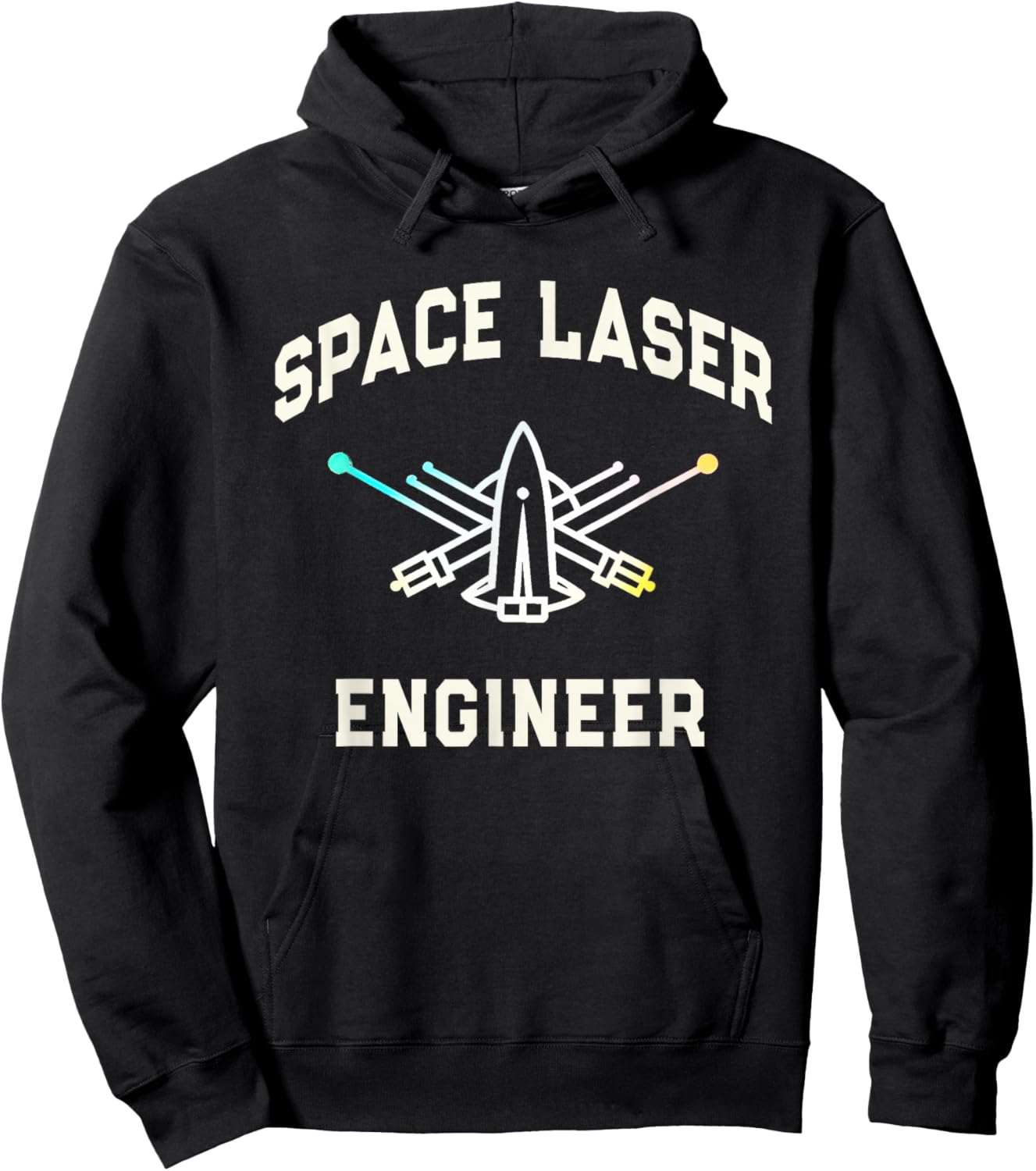 Funny Secret Jewish SPACE LASER ENGINEER Corps Crew Pilot Hoodie - Hoodie | Black