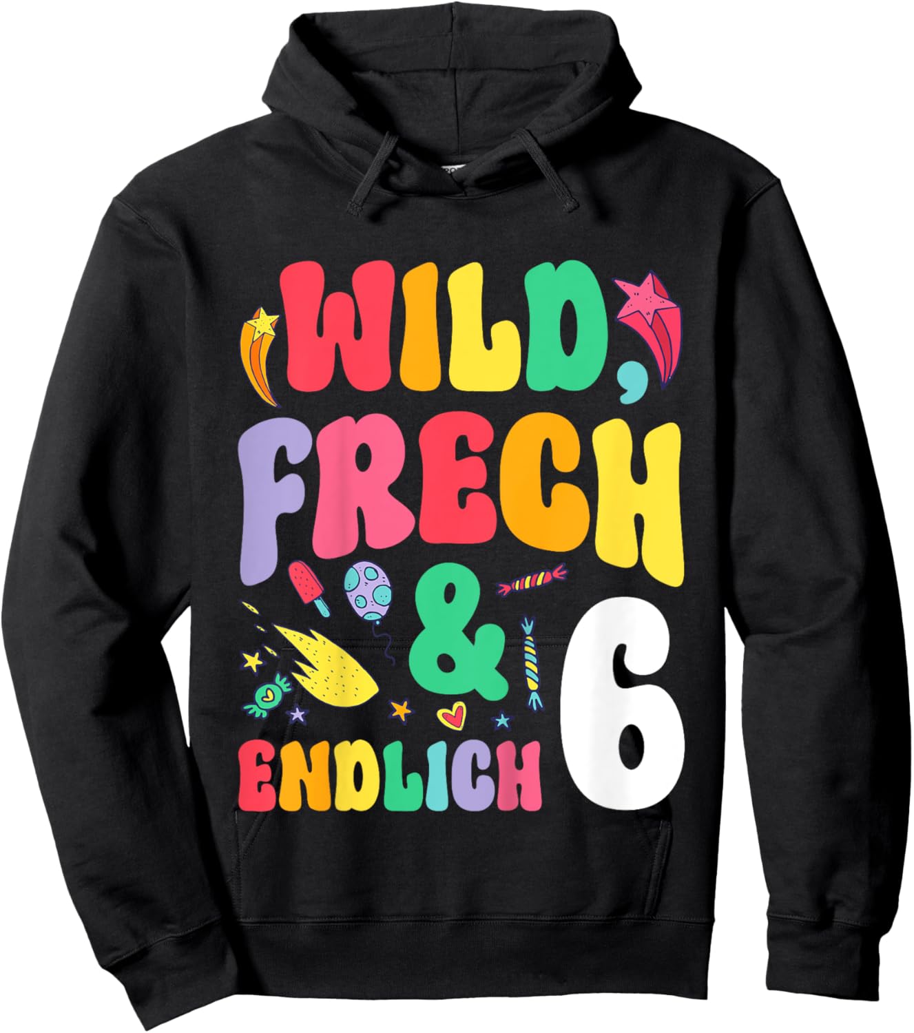 Children's Wild Frech & Endlich 6 Years Old Birthday , black Hoodie - Hoodie | Black