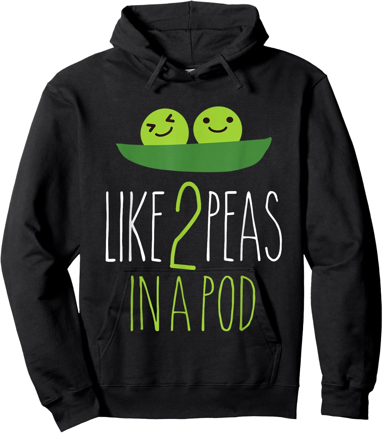 Like 2 Peas In A Pod, funny vegetable Hoodie - Hoodie | Black