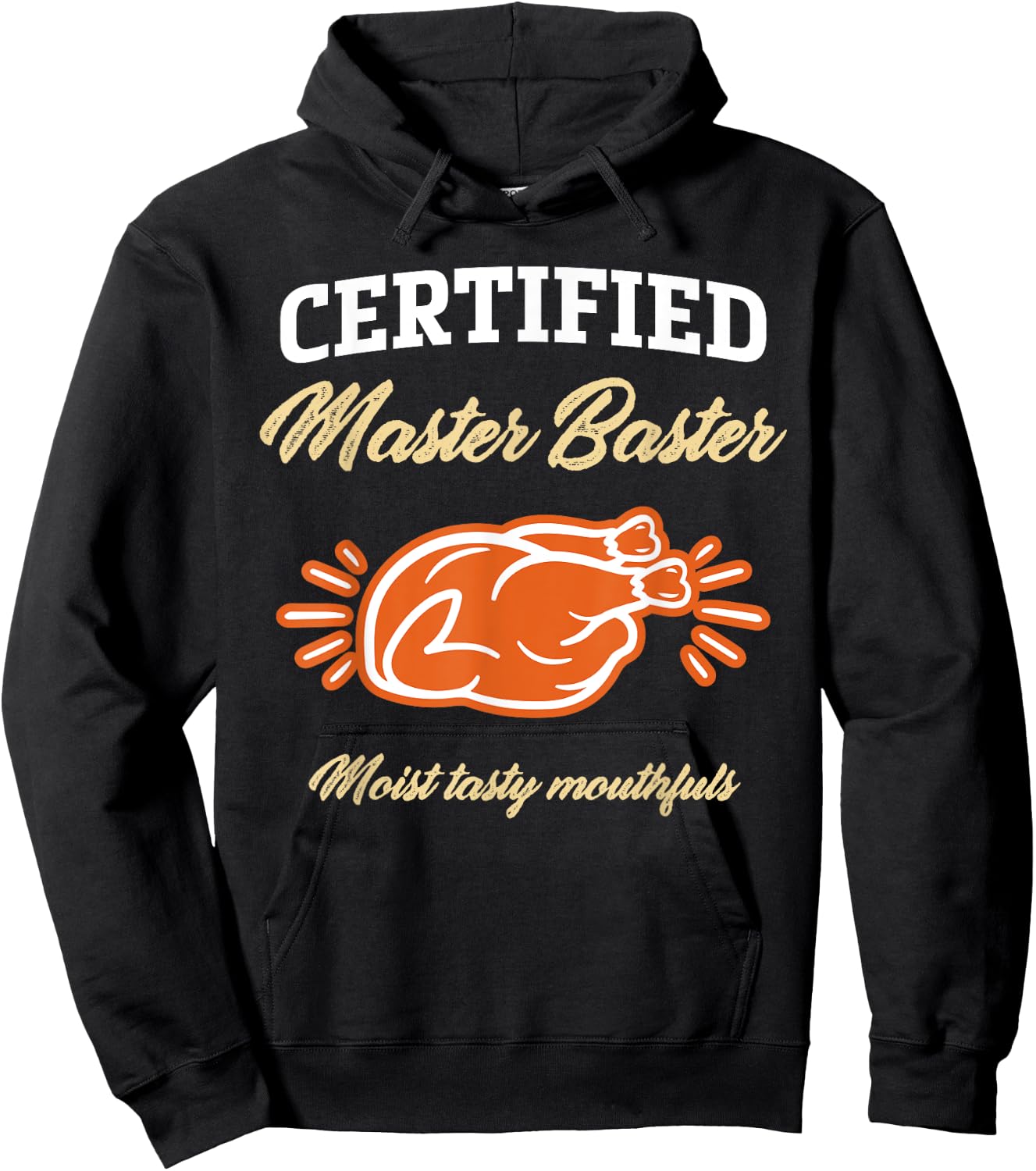 Funny Thanksgiving Pun Certified Master Baster Turkey Cook Hoodie - Hoodie | Black