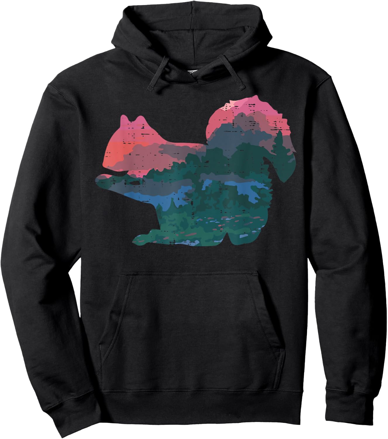 Squirrel Nature Mountain Chipmunk Rodent Art Women Men Kids Hoodie - Hoodie | Black