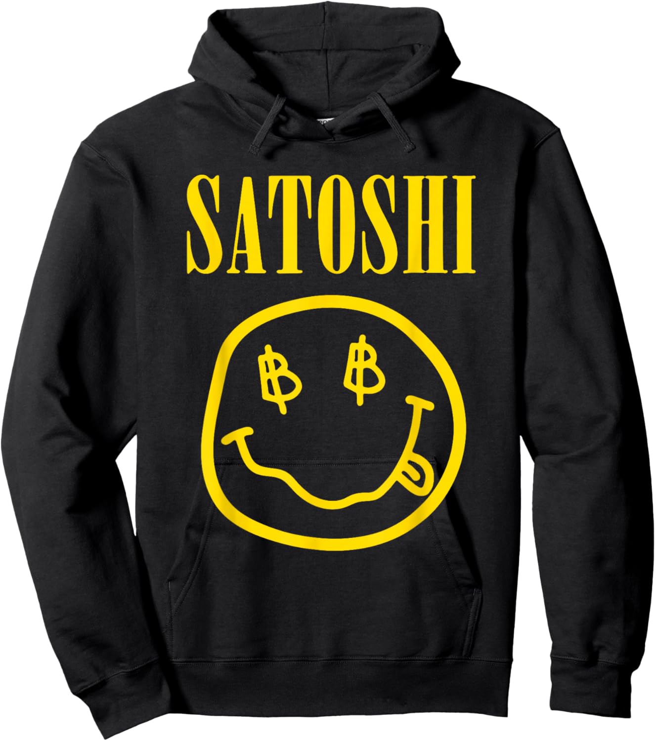 Satoshi Nakamoto Yellow Smile , black Hoodie - Hoodie | Black