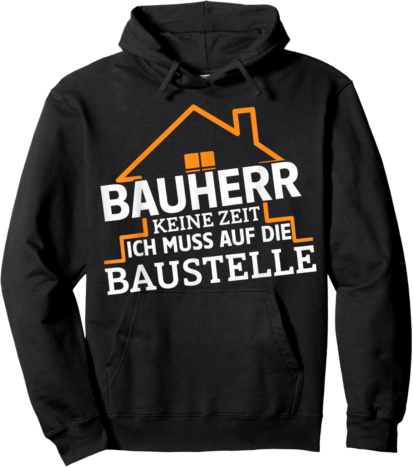 Men's No Time Ich Muss On Die Bausite, Bauherr , black, s Hoodie - Hoodie | Black