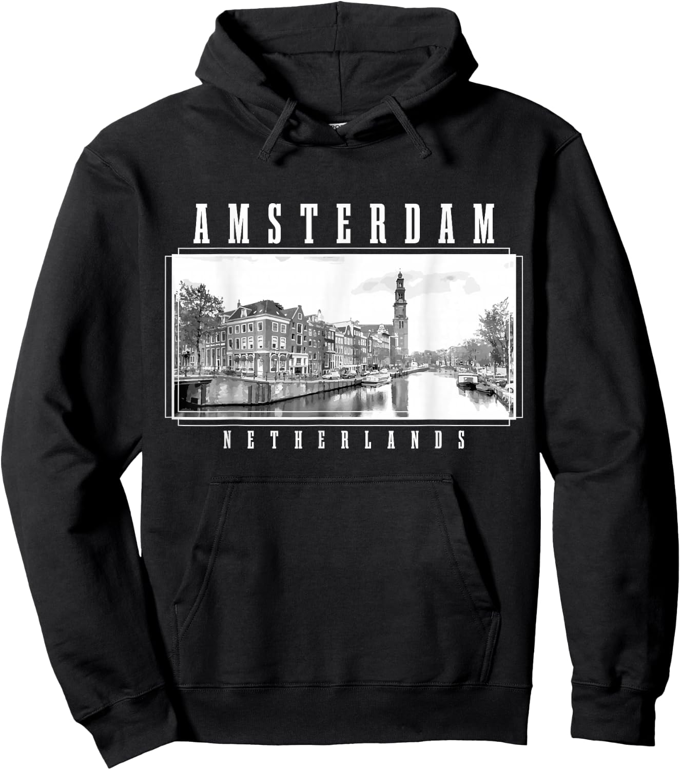 Amsterdam Vintage Holland Netherlands Souvenir Amsterdam Hoodie - Hoodie | Black