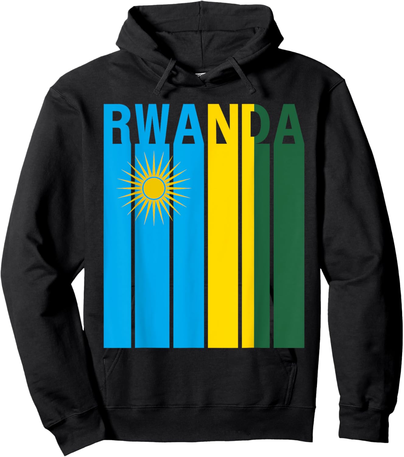 Rwanda Flag Hoodie - Hoodie | Black