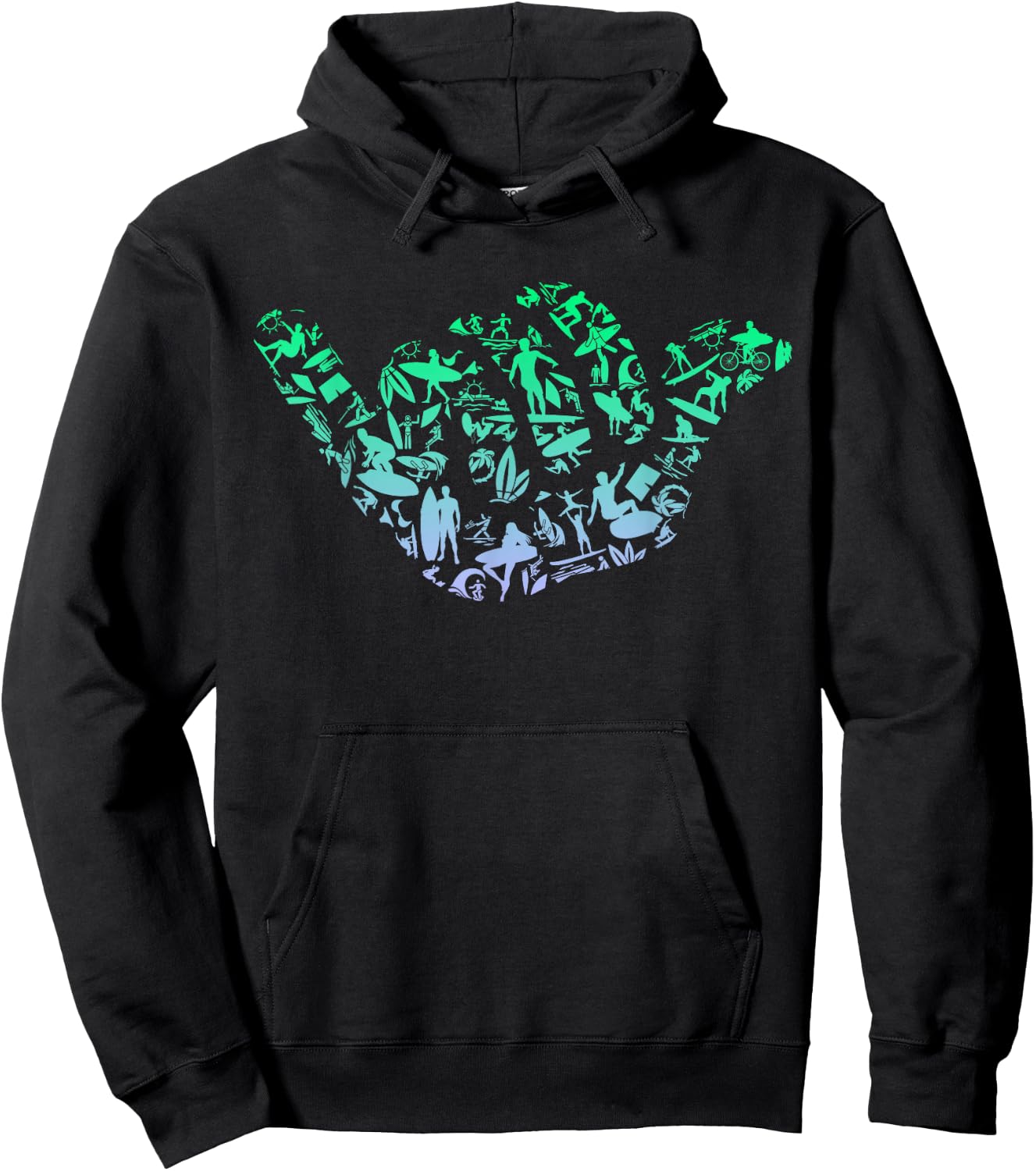 Surf Icons for Surfer | Surf Boys' Surfing , black Hoodie - Hoodie | Black