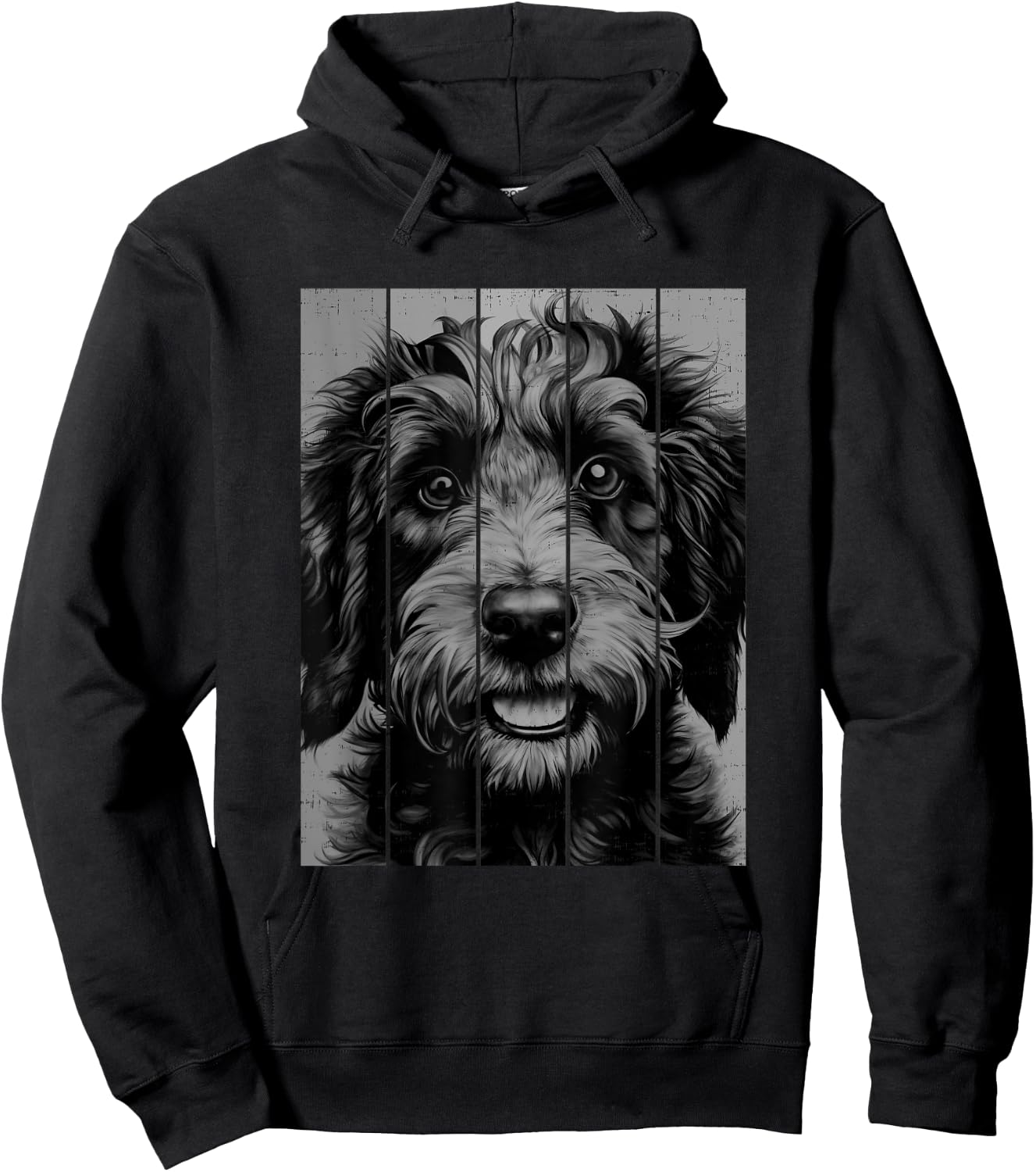 Coole Labradoodle Porträt Schwarz-Weiß-Stil Hoodie - Hoodie | Black